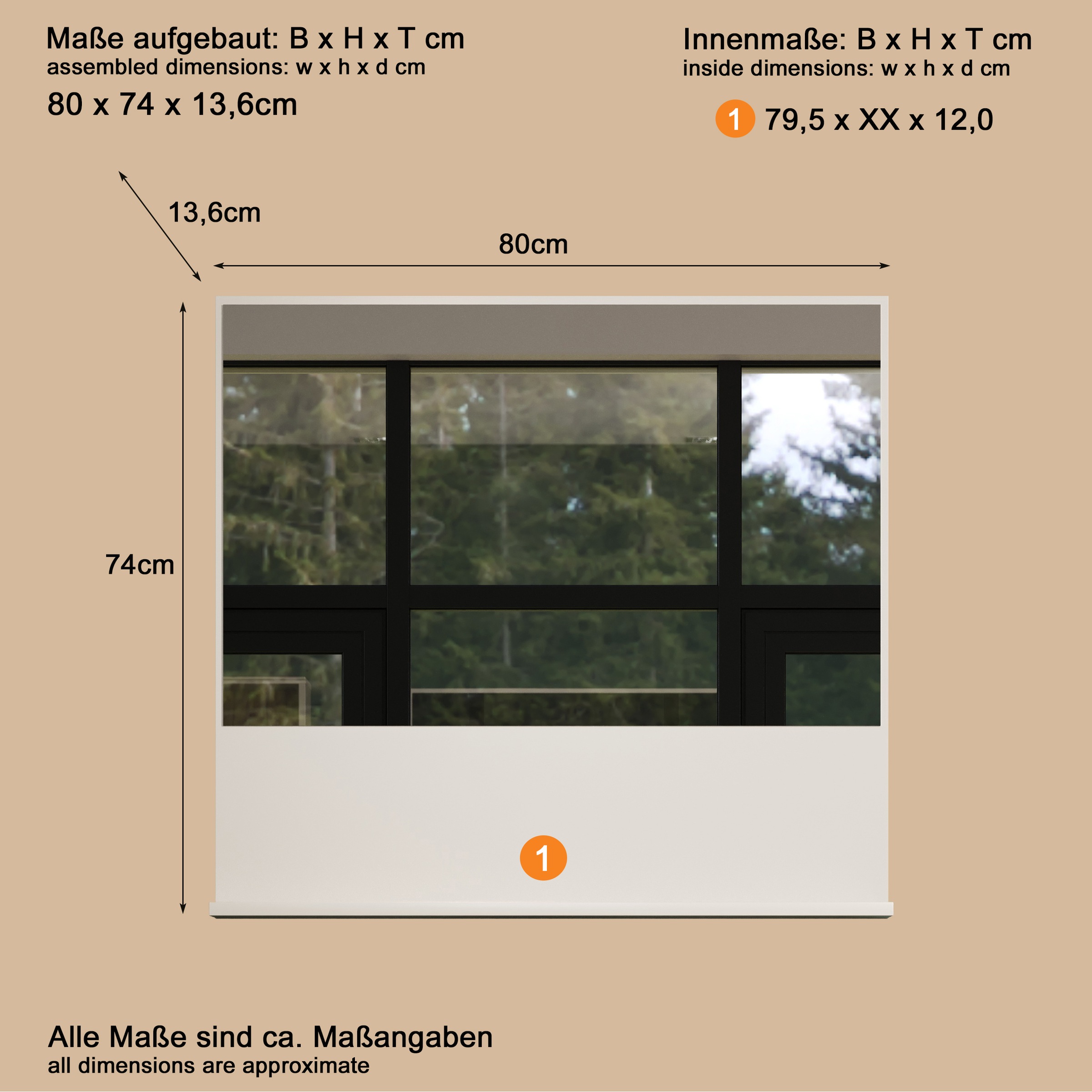 welltime Wandspiegel »San Pedro«, (1 St.), Kompakter Badspiegel mit Ablagefläche – Maße (B/T/H) 80/14/74 cm