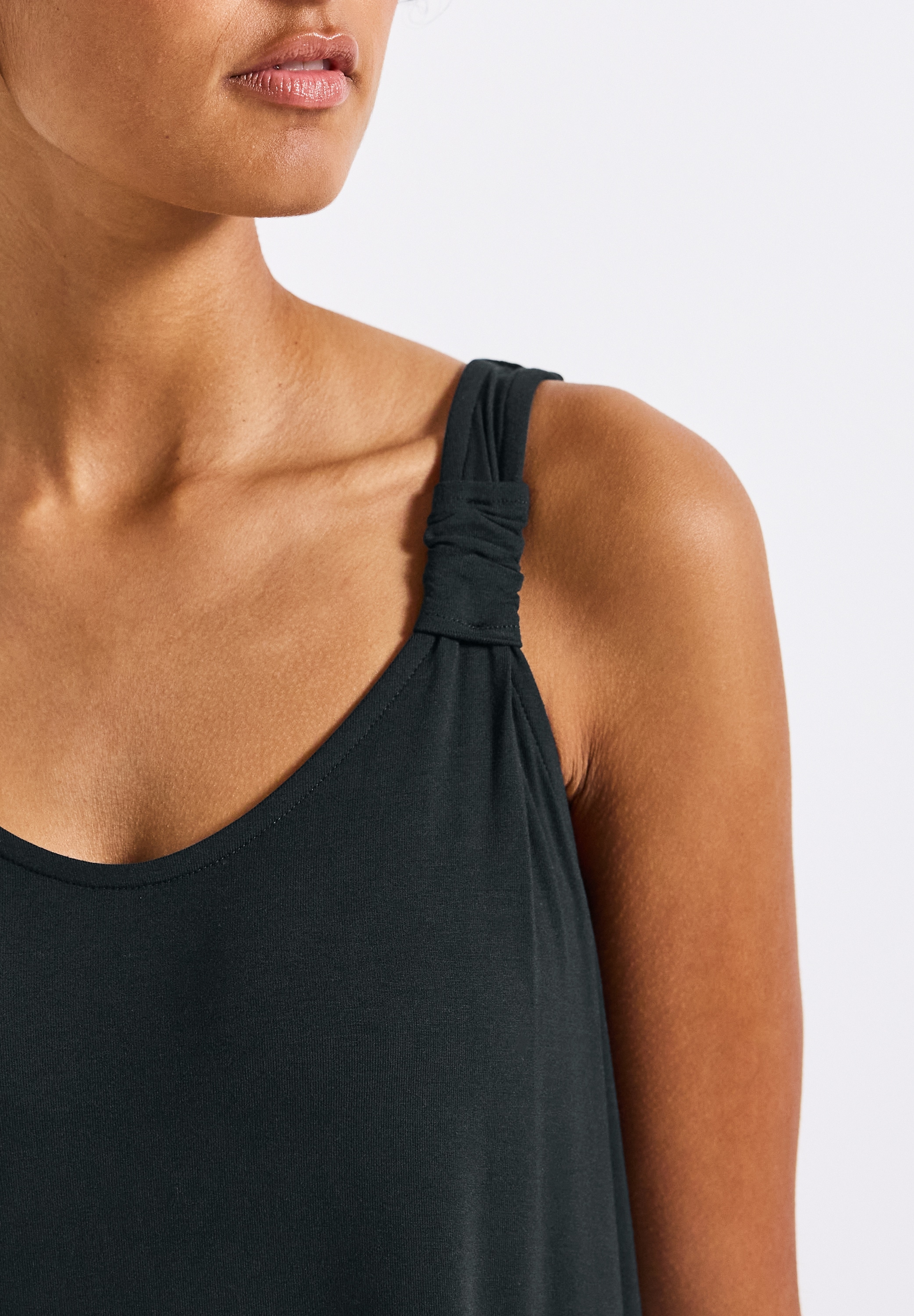 STREET ONE Shirtkleid, Sommerkleid mit Knotendetail, ärmellos
