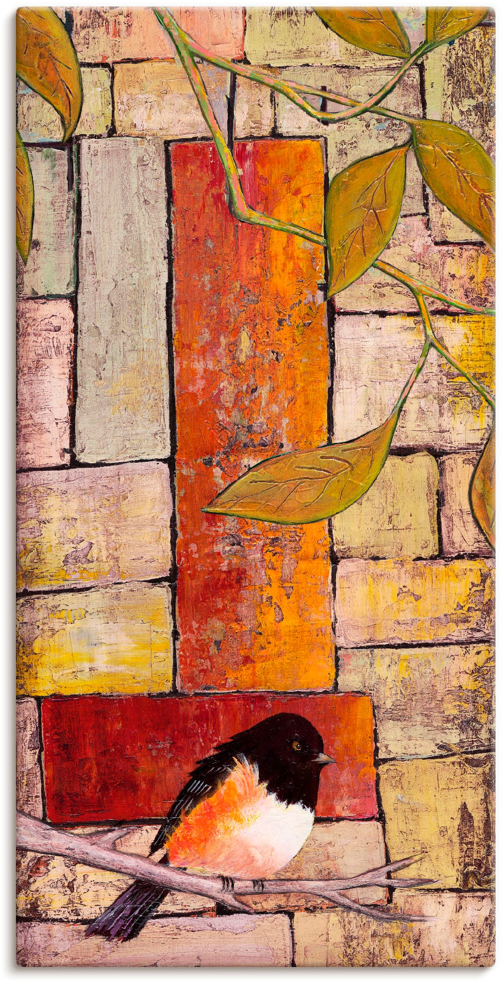 Artland Leinwandbild "Vogel auf einem Ast I" Vögel 1 Stk. tlg. als Leinwand günstig online kaufen