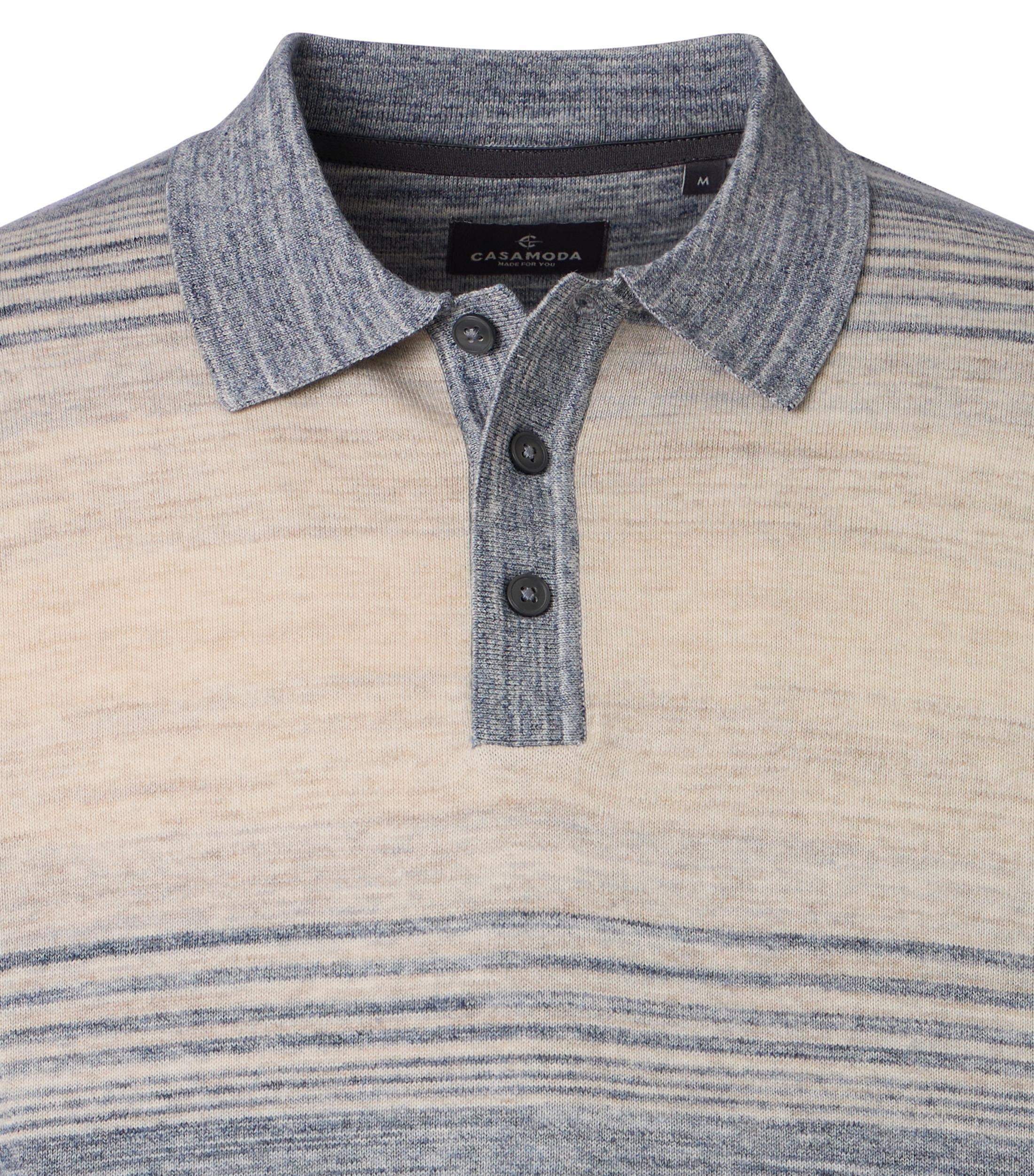 Poloshirt CASAMODA "CASAMODA Polo-Shirt gestreift", Damen, Gr. L, beige, 100% Baumwolle, Shirts 2