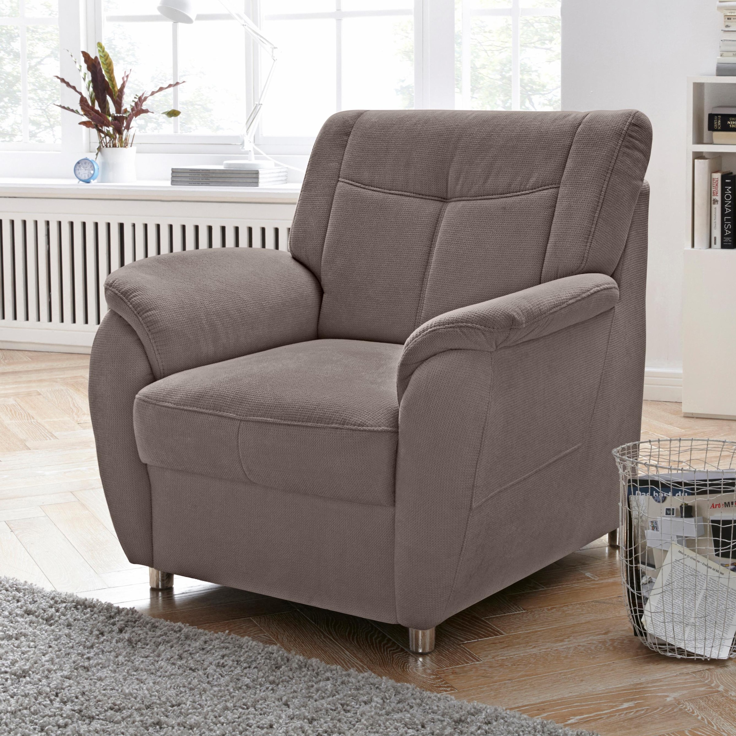 sit&more Sessel "Sonoma, B: 95 cm, Federkern-Polsterung, komfortable Sitzhöhe 45 cm" Frei im Raum stellbar, individuell kombinierbar, modernes Design