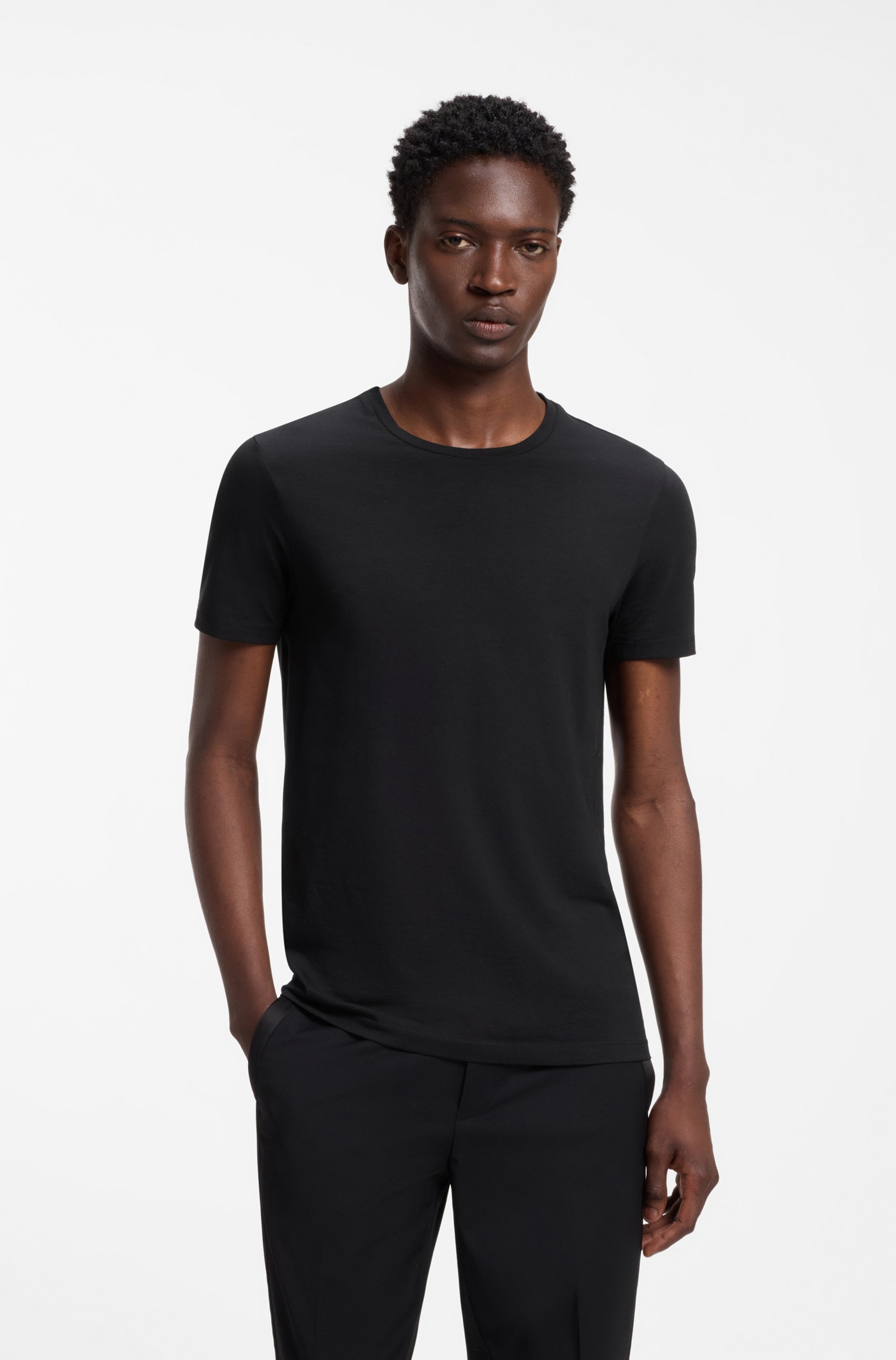 HUGO T-Shirt »HUGO-Round« Packung, 2er,  Rundhalsausschnitt, Slim-Fit, HUGO Logo-Druck