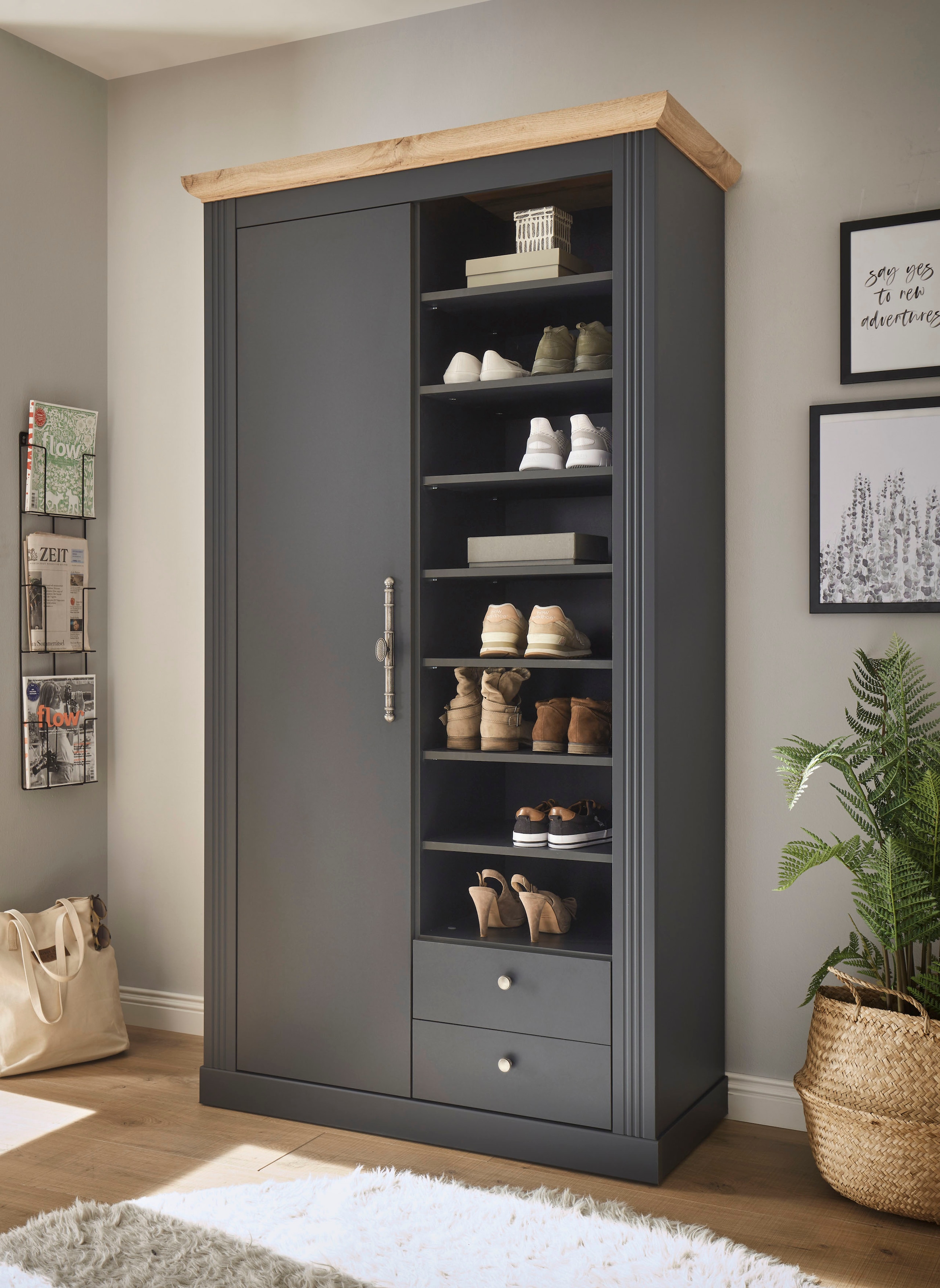 Home affaire Garderobenschrank »WESTMINSTER TOPSELLER!«, (Breite ca. 108 cm), im romantischen Landhausstil