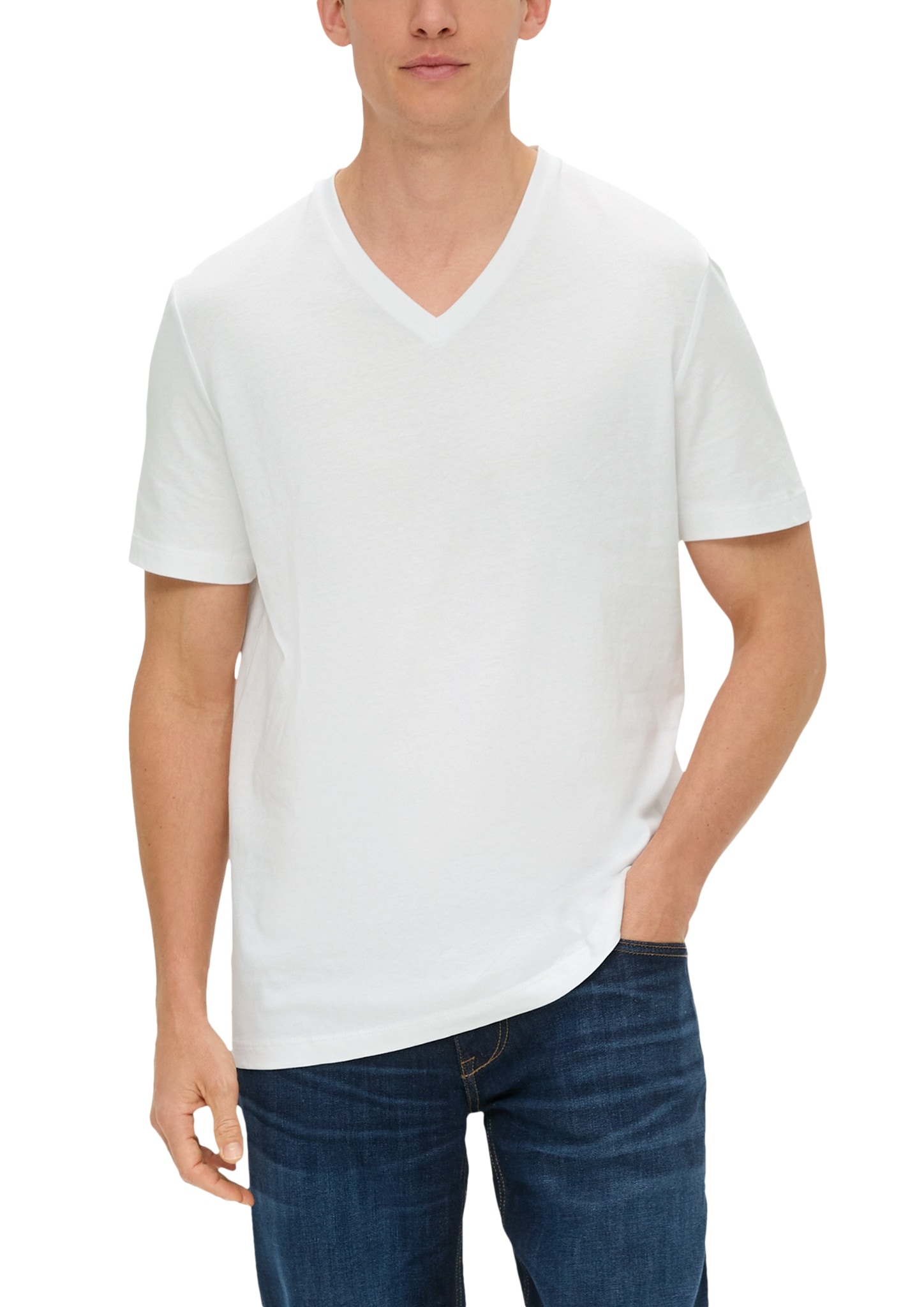 s.Oliver V-Shirt, aus reiner Baumwolle