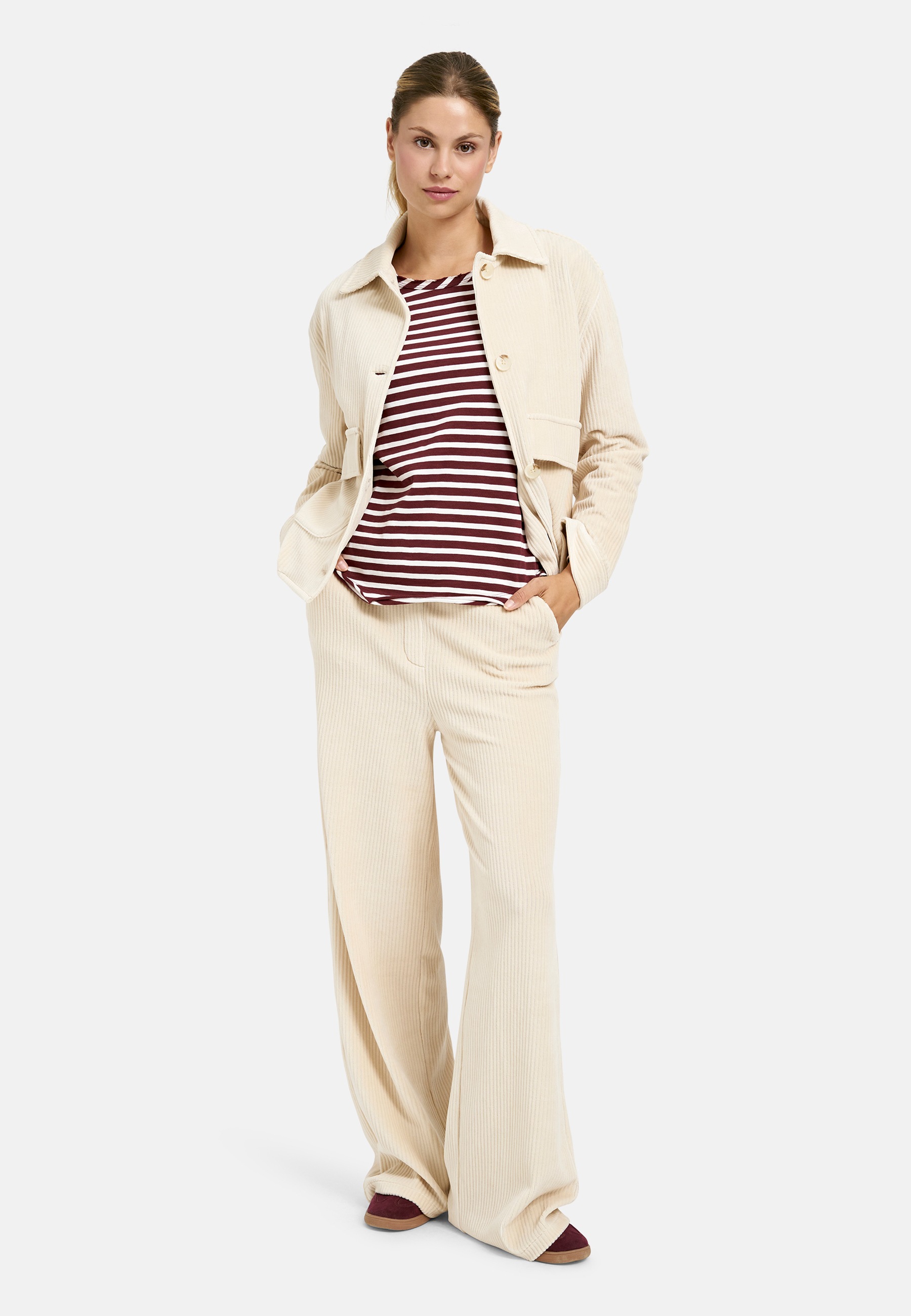 Kurzjacke SMITH & SOUL, Damen, Gr. M, beige, Cord, Material: 80% Baumwolle, 20% Polyester, unifarben, regular fit kurz, eingesetzt gerader Abschluss, Jacken Kurzjacke 3