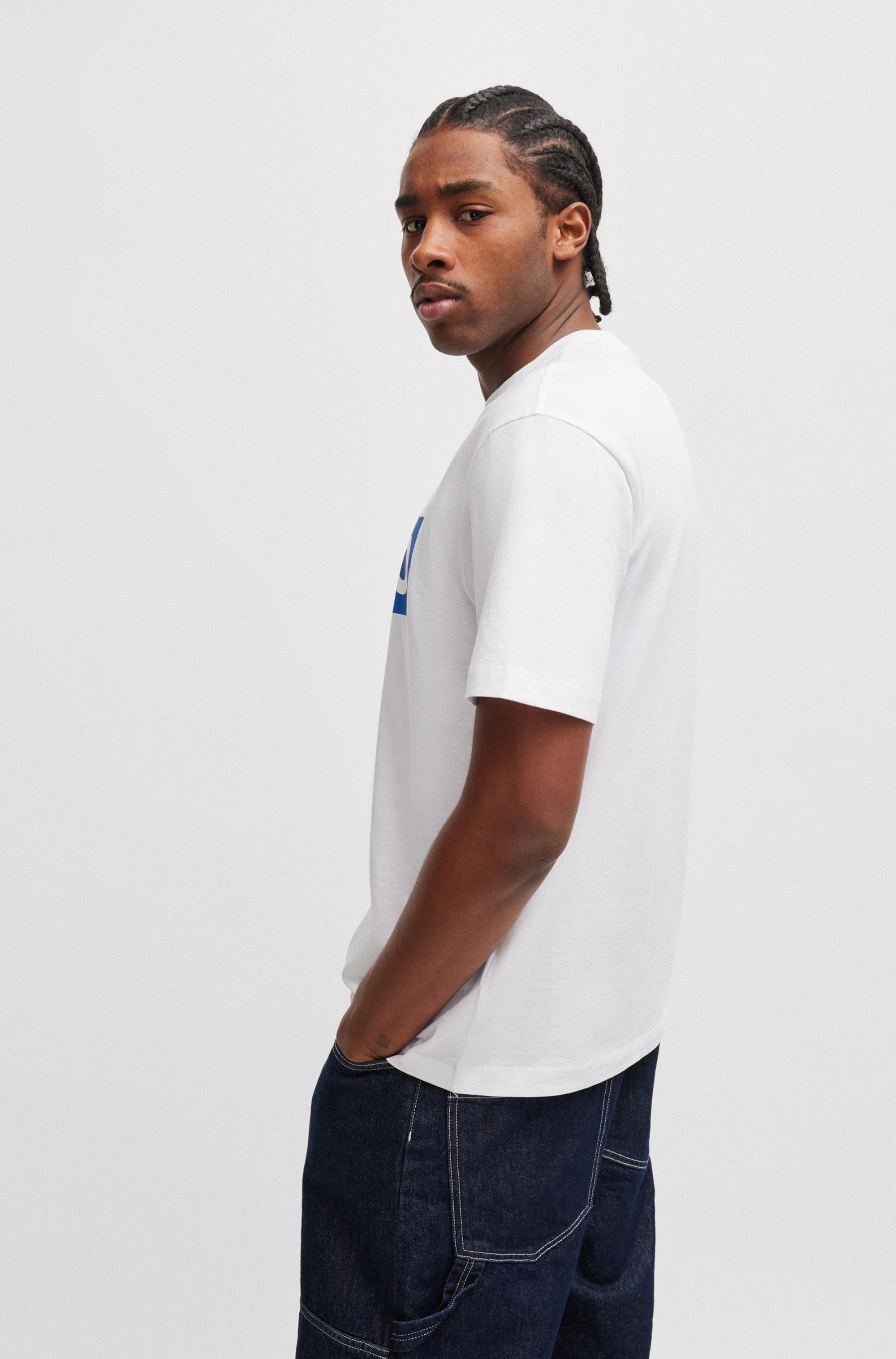 HUGO Blue T-Shirt »Nico«, mit großem Logo-Print, Unisex