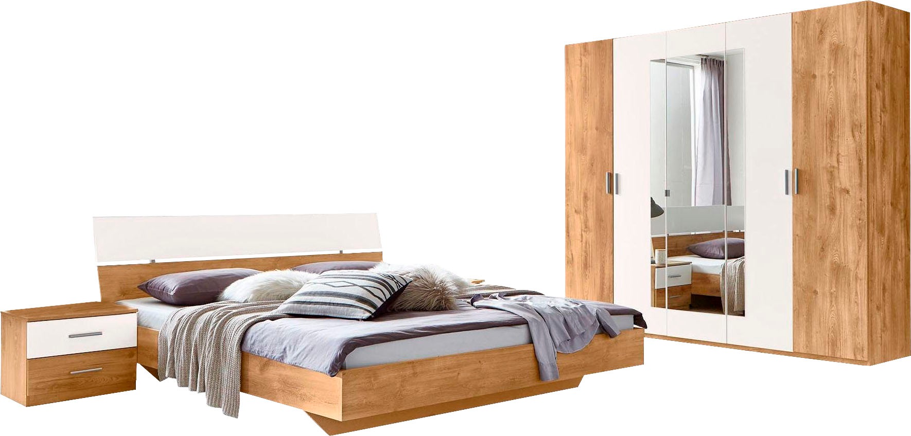 Wimex Schlafzimmer-Set "Katrin" Set, bestehend aus Schrank, Bett und zwei N günstig online kaufen