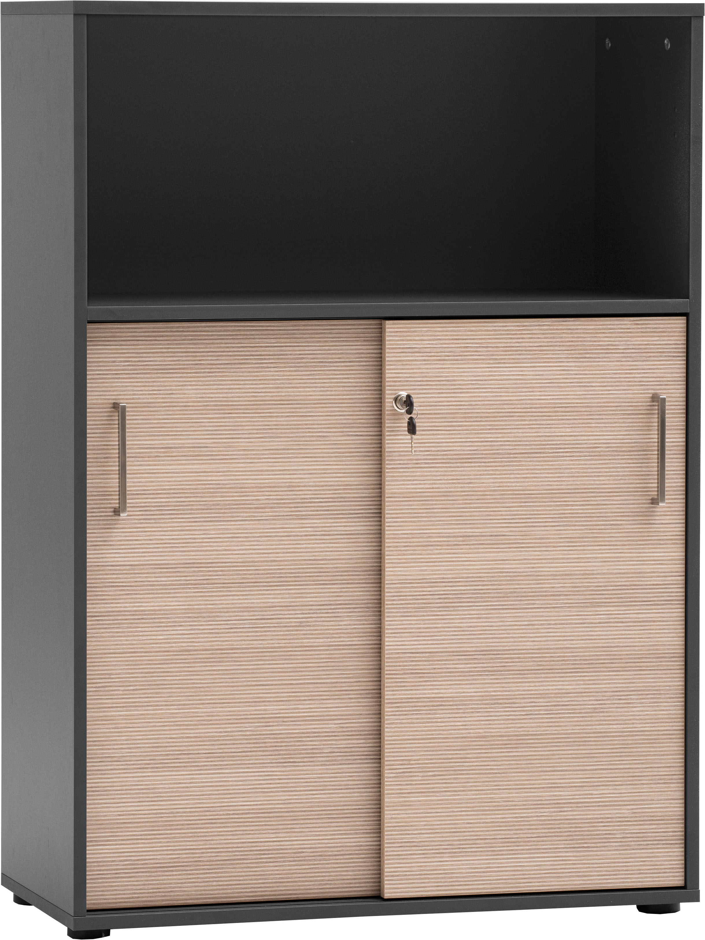 Schildmeyer Schiebetürenschrank "METZ, Aktenschrank abschließbar, Höhe 113,4 cm, MADE IN GERMANY" 1 Stk. tlg. Fronten in Canello, MADE IN GERMANY