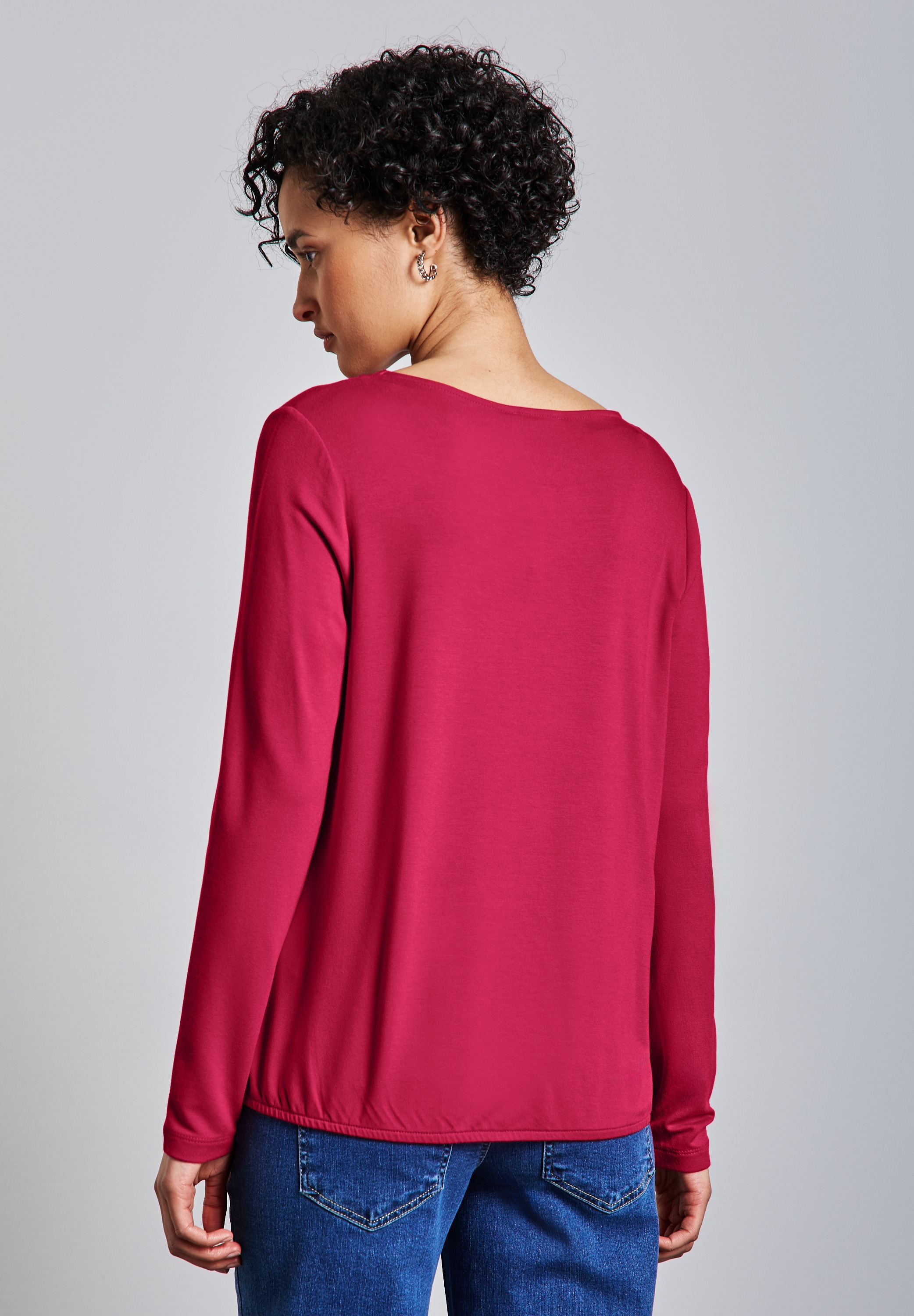 STREET ONE Langarmshirt, mit Elastiksaum