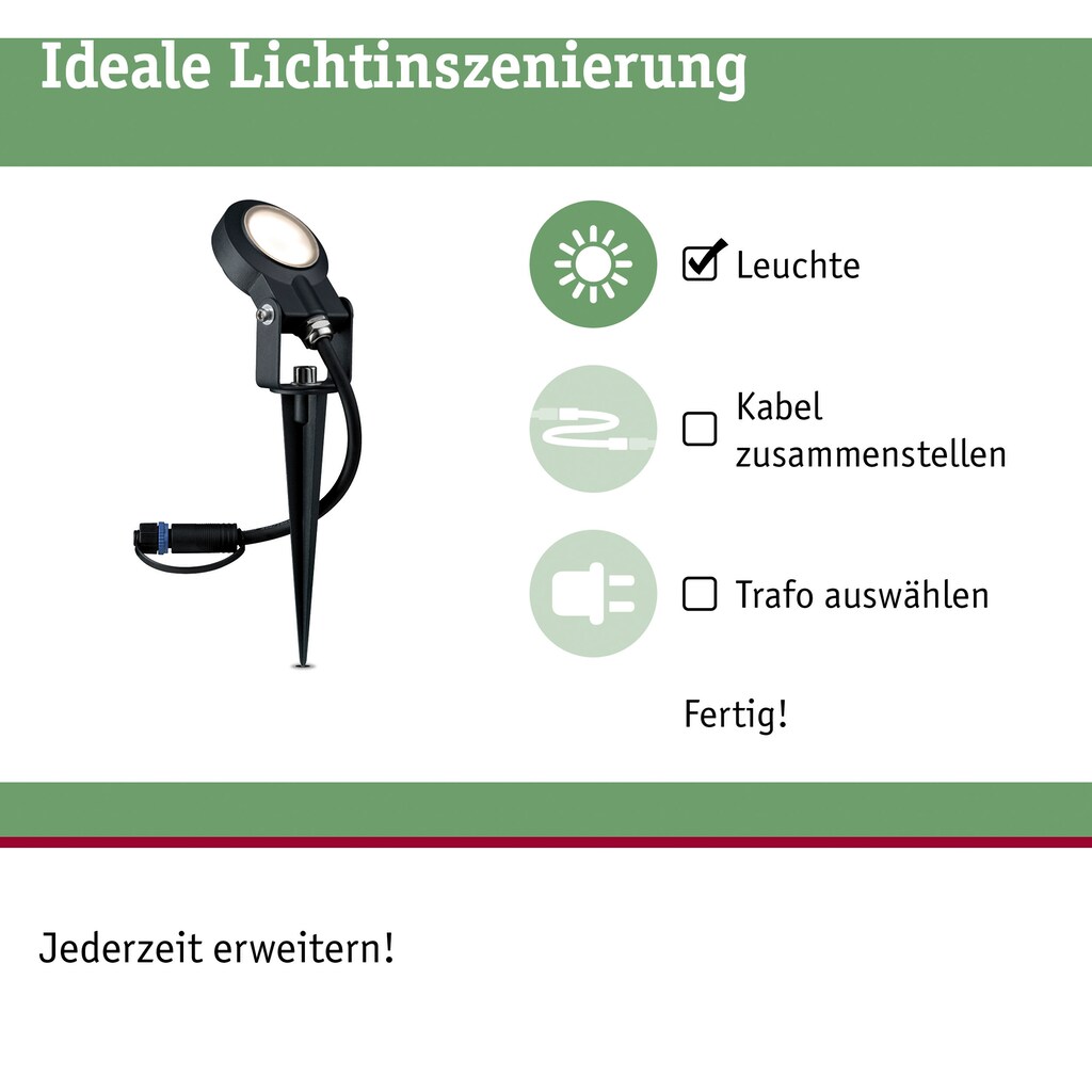 Paulmann LED Gartenstrahler »Plug & Shine«, 1 flammig-flammig