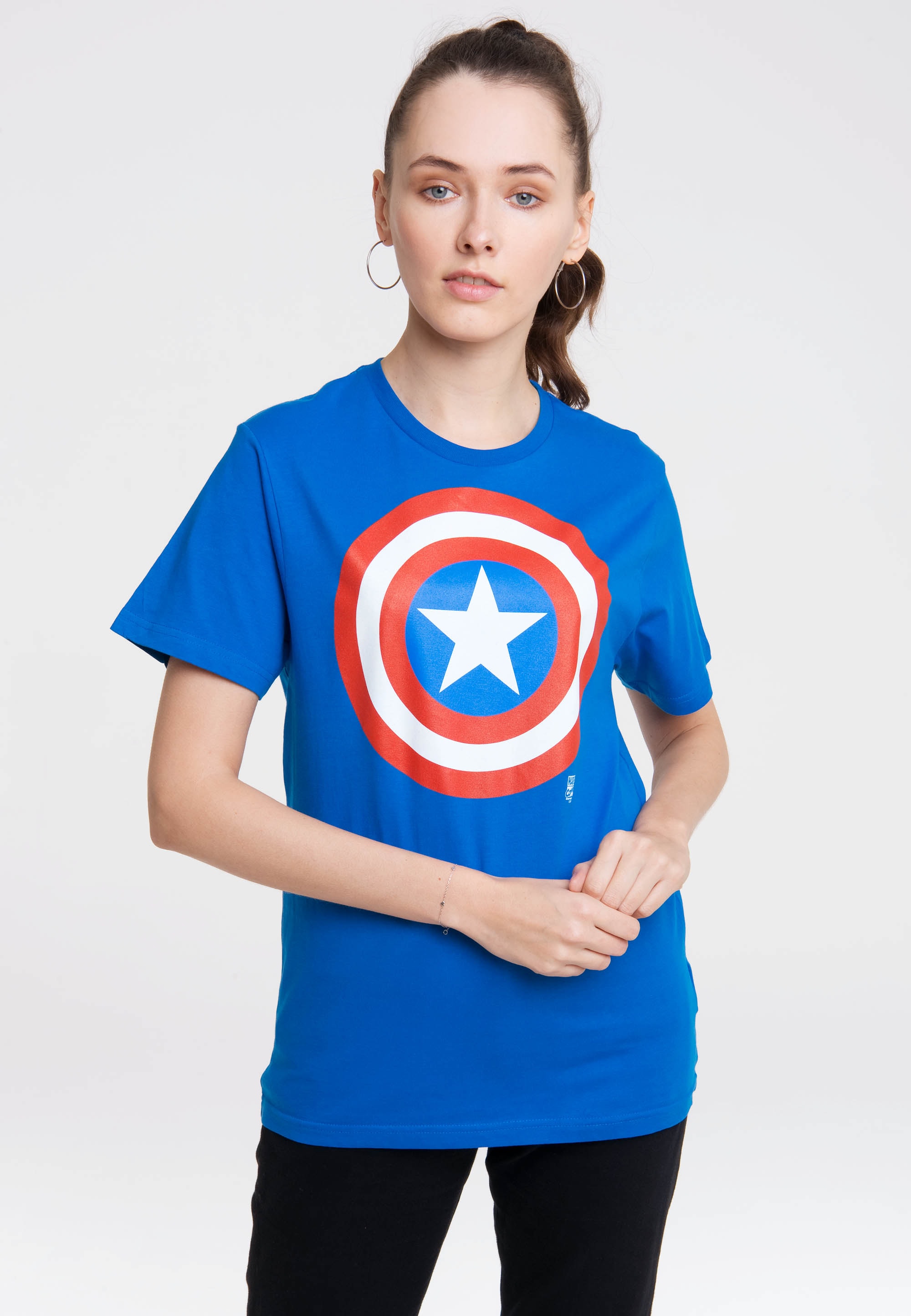 LOGOSHIRT T-Shirt »Marvel Comics«, mit Captain America-Logo für kaufen |  BAUR