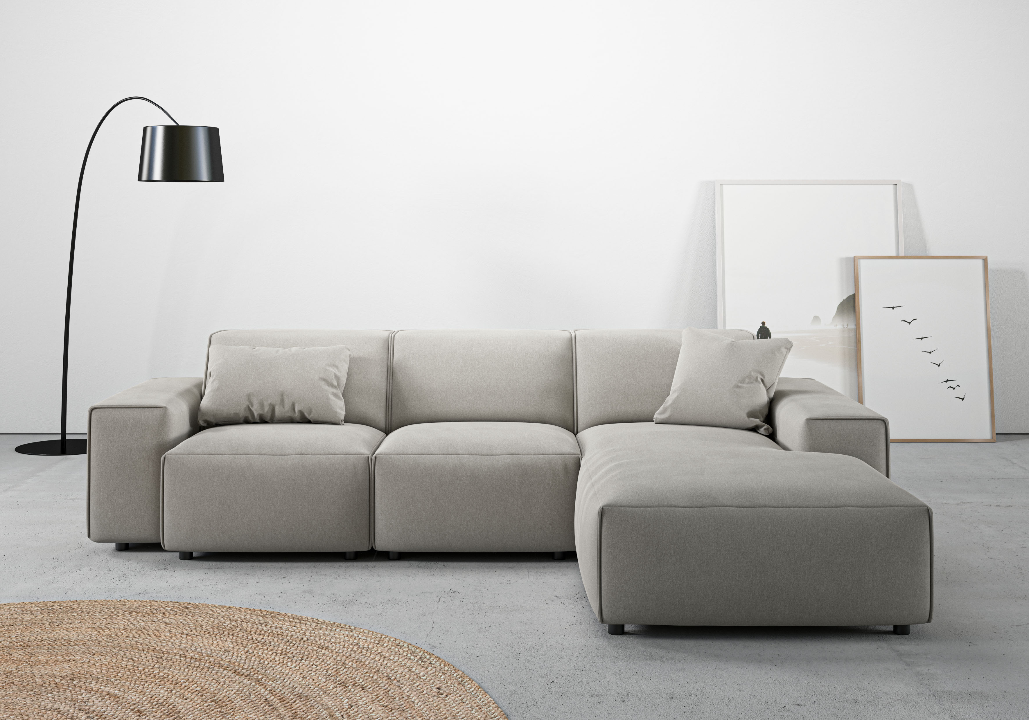 Home affaire Ecksofa "Glimminge L-Form auch in Breitcord, Feincord + Easy care-Bezug," Breite 264, Zierkissen
