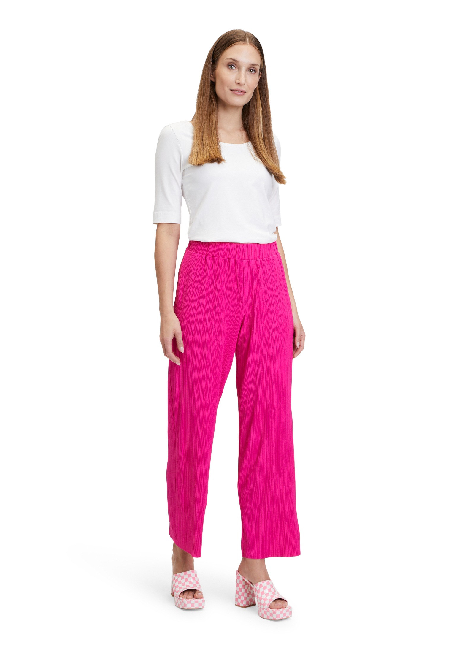 Cartoon Stoffhose »Cartoon Casual-Hose mit Plissee«, Material