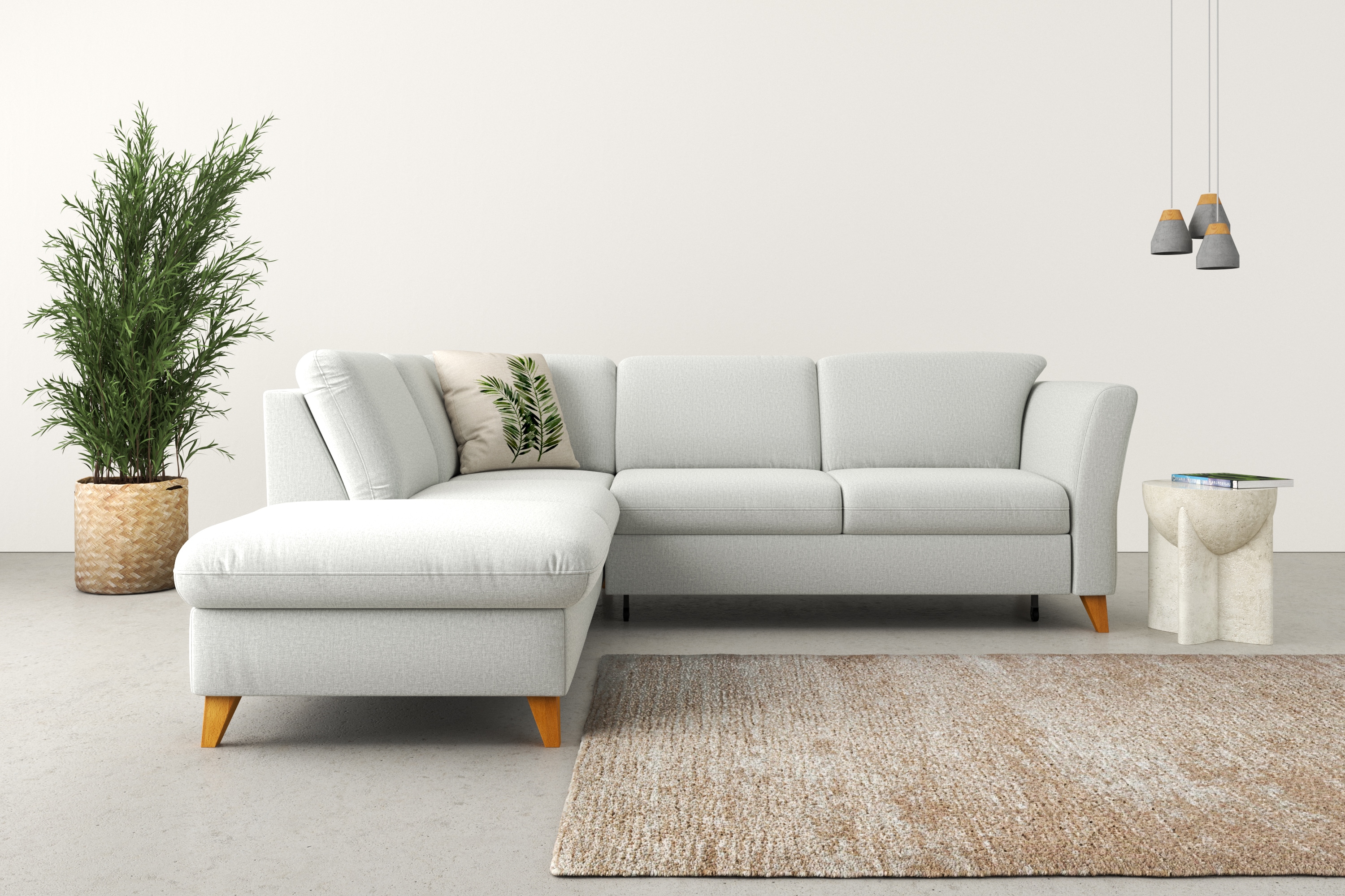 Home affaire Ecksofa "Trelleborg L-Form" Federkern-Polsterung, wahlweise mit Schlaffunktion und Stauraum