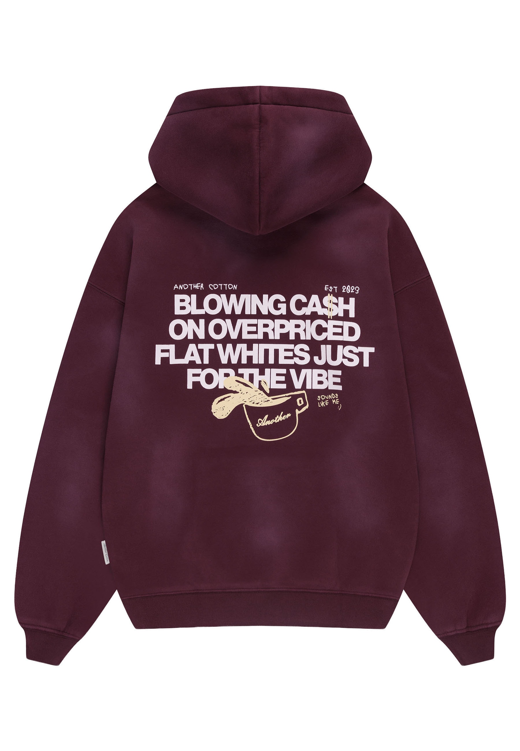 Another Cotton Lab Rundhalspullover »Another Cotton Lab Overpriced Flat Whites Washed Hoodie« 1