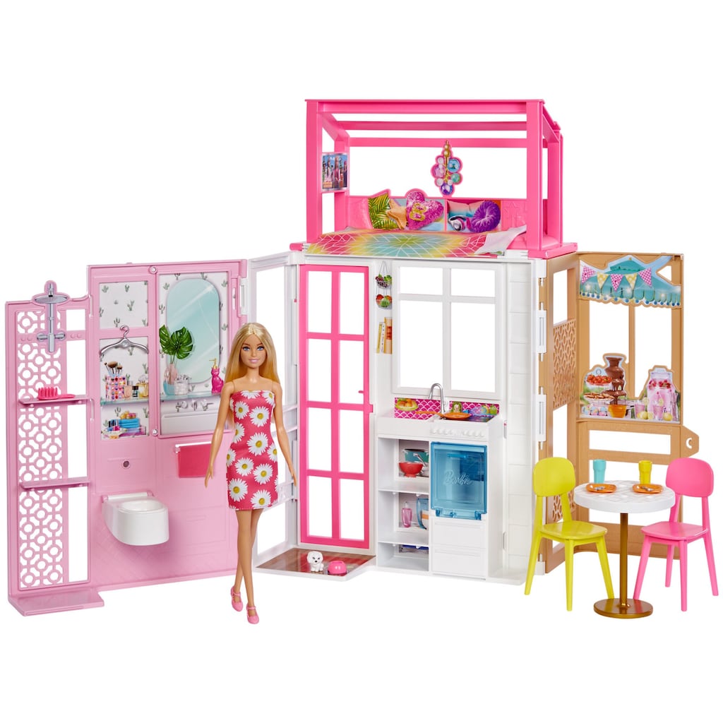 Barbie Puppenhaus »klappbar inkl. Puppe (blond) und Zubehör«