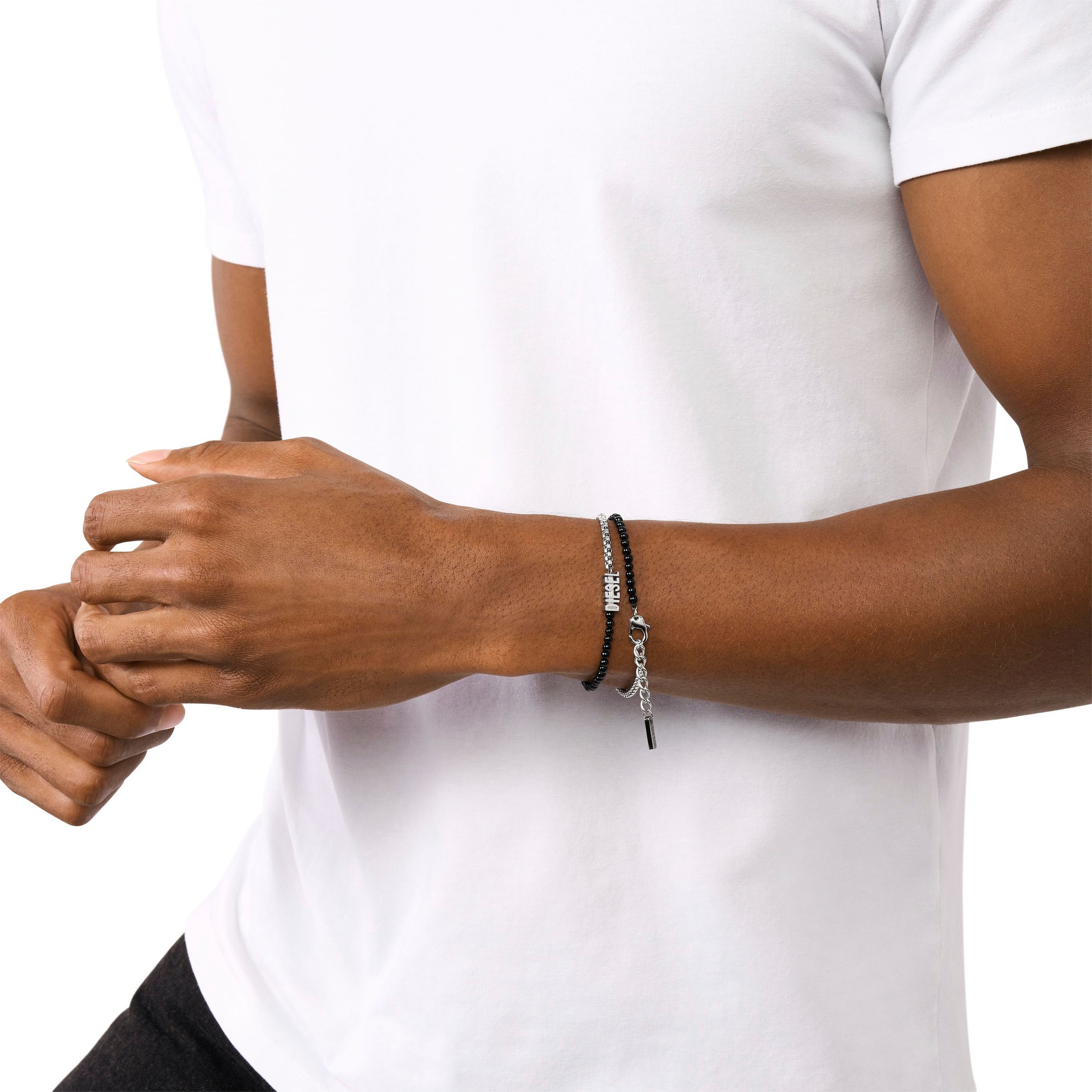Diesel Armband »Schmuck Geschenk Edelstahl Armschmuck Armkette FONT, DX1542040«, mit Achat