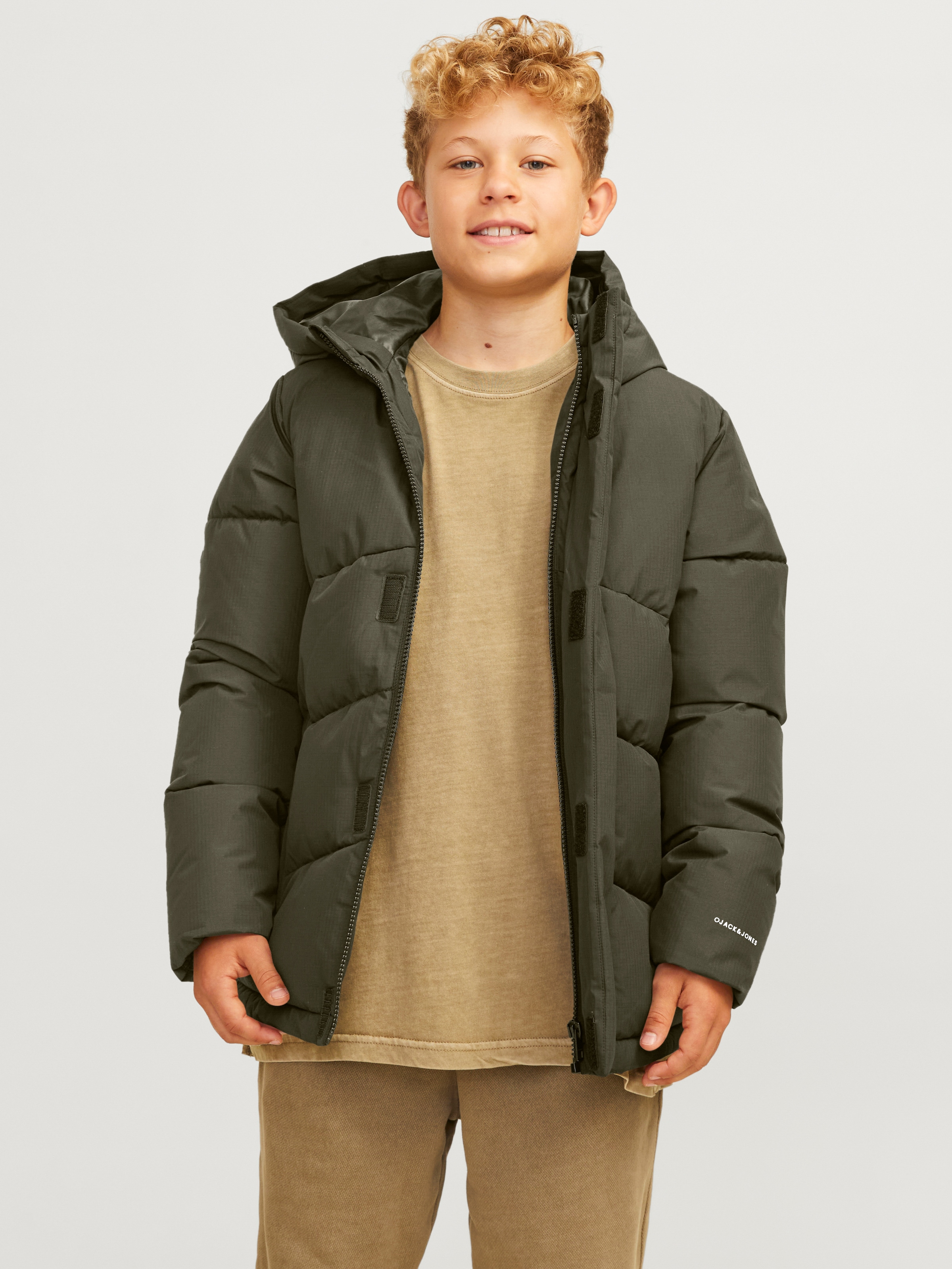 Steppjacke »JJWORLD PUFFER JACKET JNR«, mit Kapuze