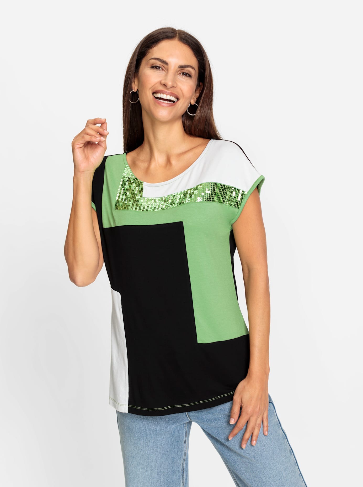 Inspirationen Kurzarmshirt "Patchshirt", 1 Stk. günstig online kaufen