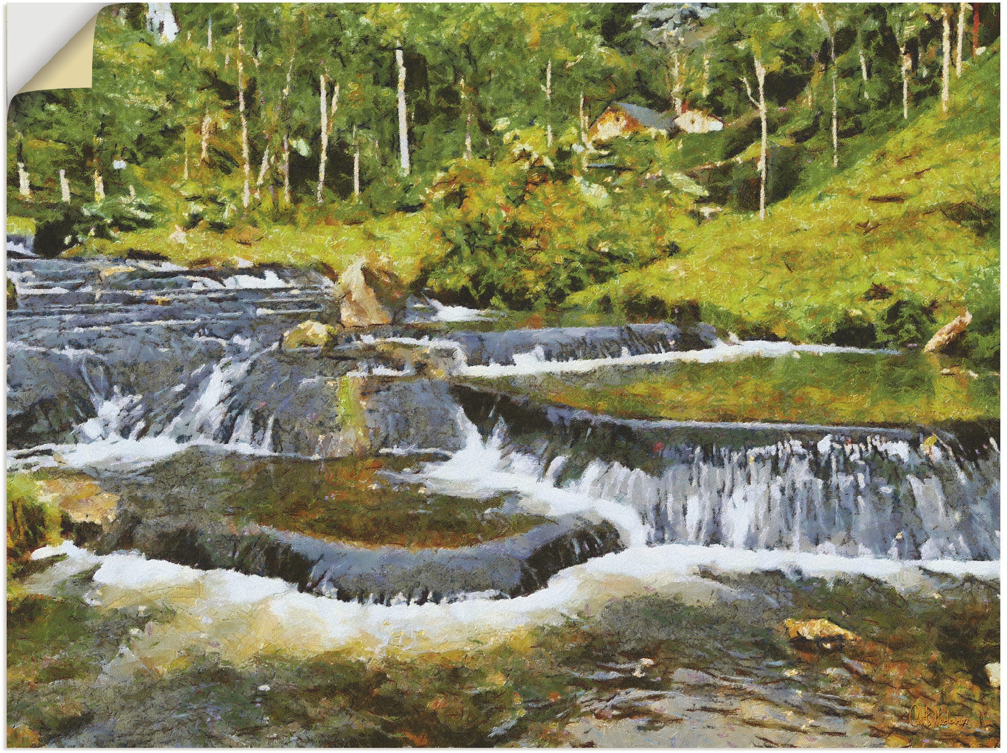 Artland Wandbild bestellen Größen Leinwandbild, Gewässer, (1 Wandaufkleber »Kaskarden BAUR Fluss«, | in versch. Alubild, als oder St.), im Poster