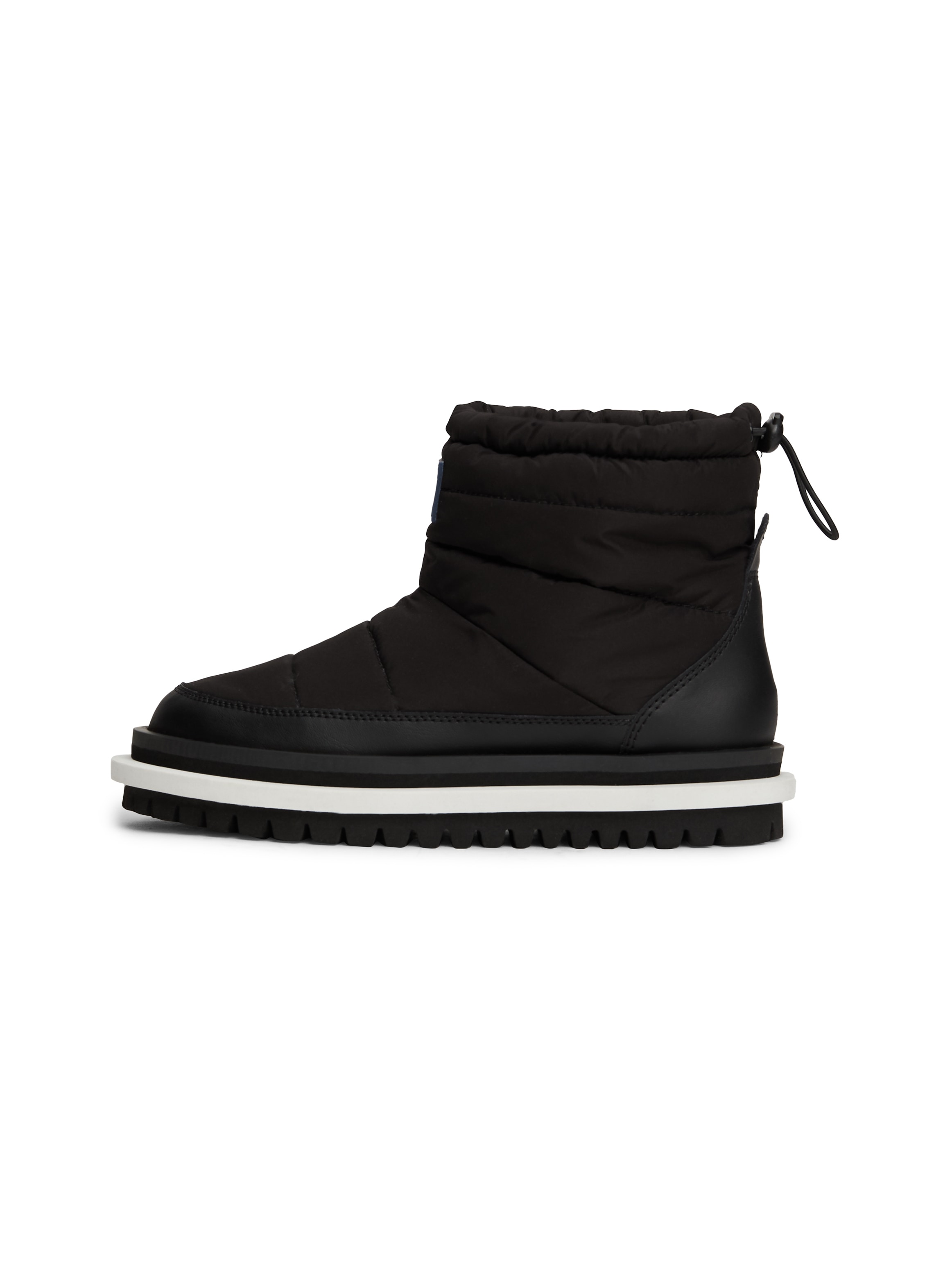 Tommy Jeans Winterboots "TJW PADDED FLAT BOOT WL", Plateau, Snowboots, Kurzstiefel mit Schnellverschluss am Schaftrand