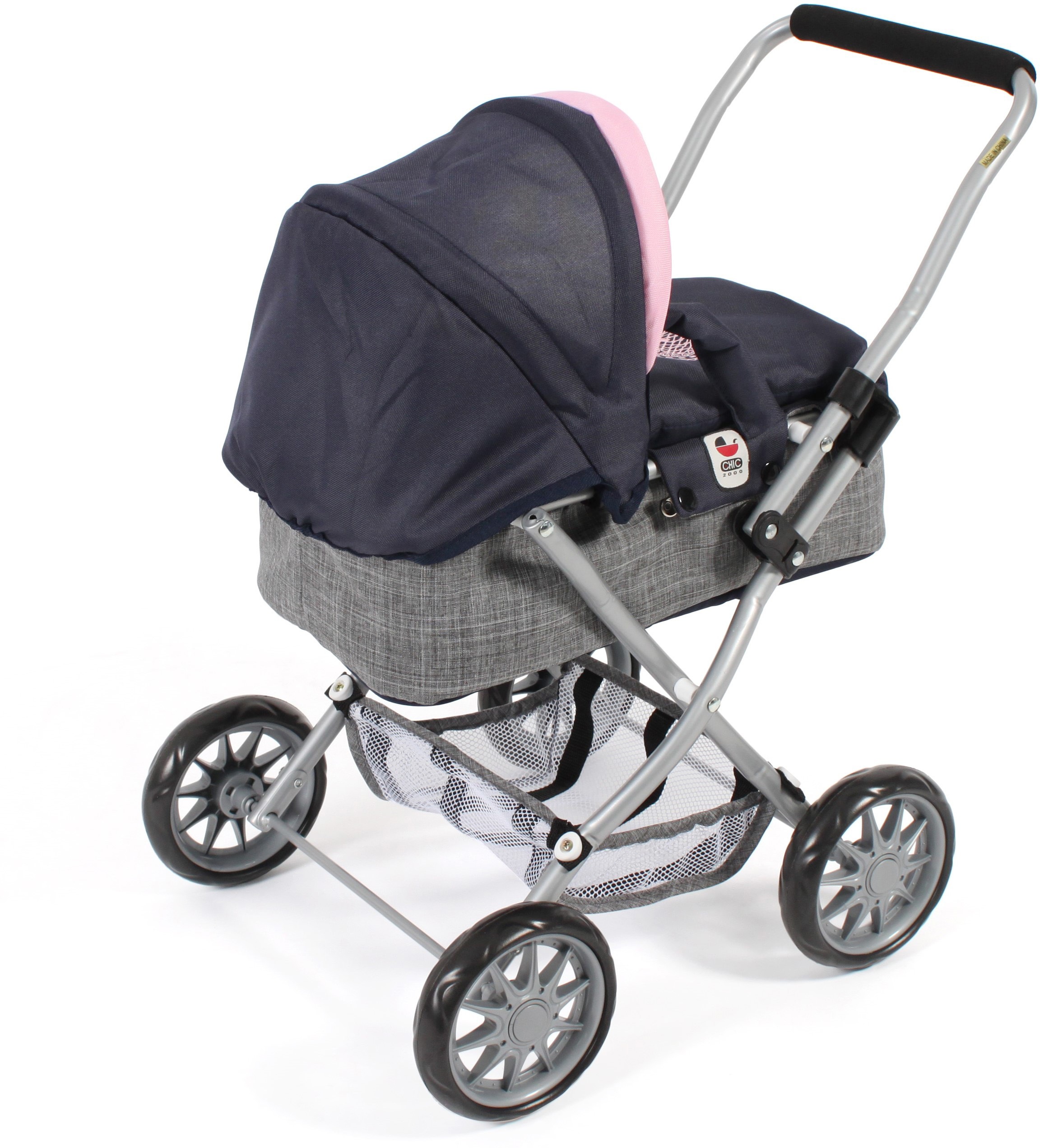 CHIC2000 Puppenwagen »Smarty Grau-Navy«, mit herausnehmbarer Tragetasche