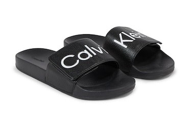 Calvin Klein Pantolette mit auffälligem Logoschriftzug