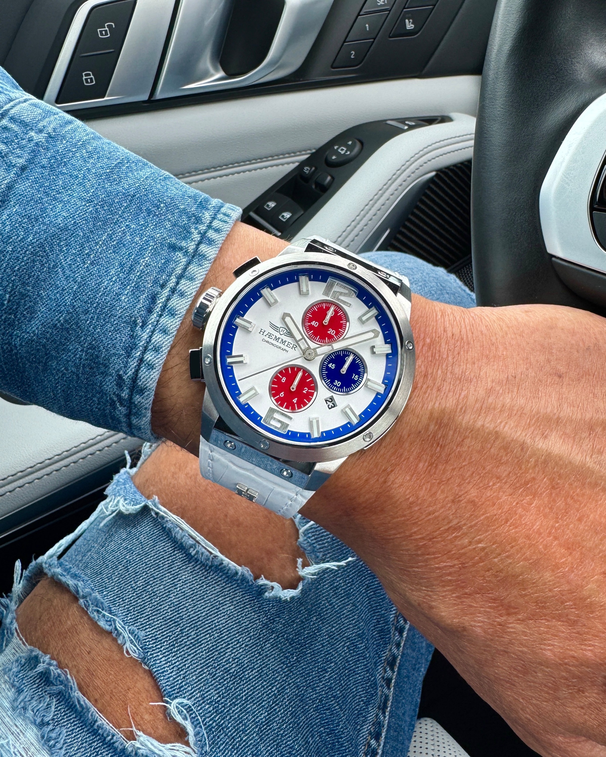 HAEMMER GERMANY Chronograph Quarzuhr, Armbanduhr, Herrenuhr, analog, Tag, Stoppfunktion