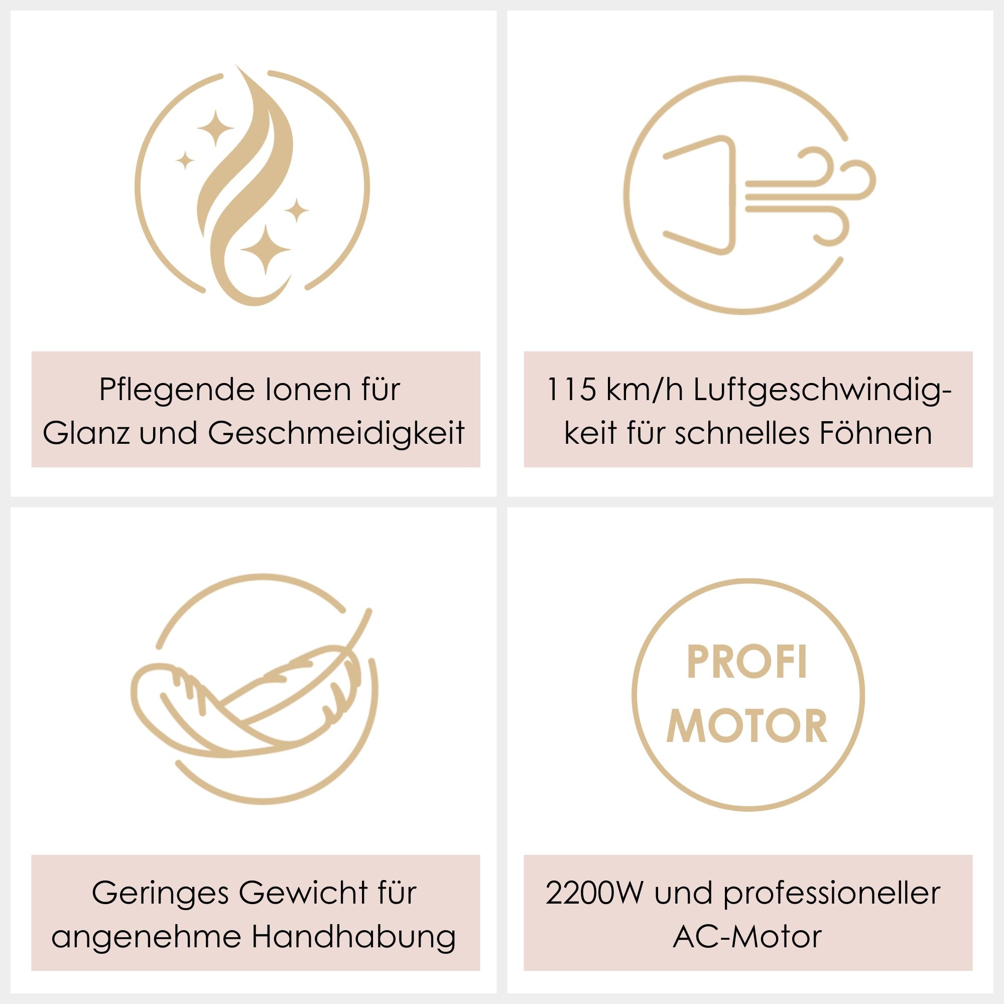 BaByliss Ionic-Haartrockner »BaByliss Italian Air Pro Haartrockner mit Ionen-Technologie, 6719DE« 2.200 W 3 Aufsätze Anti-Frizz, Föhn mit 2 Zentrierdüsen und Diffusor, AC-Motor, 2200 W