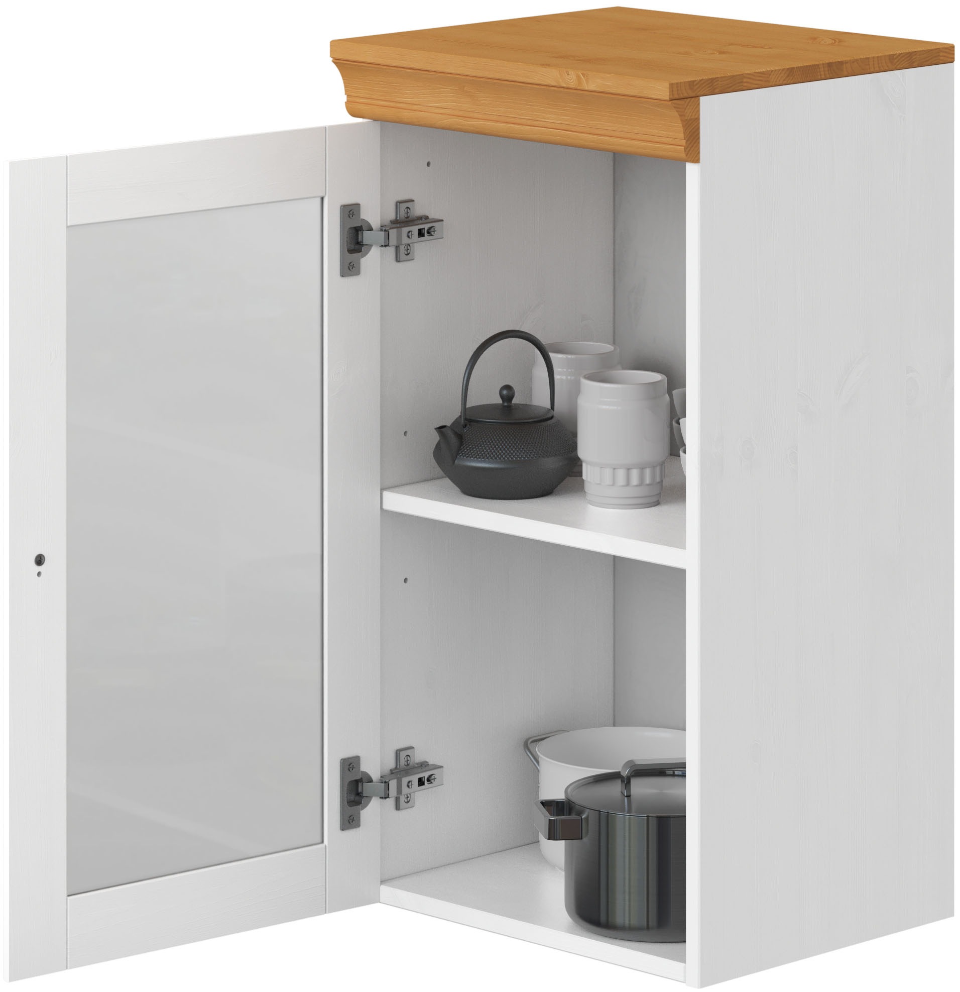 Home affaire Hängeschrank »Rügen«, Breite 40 cm, FSC® zertifiziertes Massivholz, Tür mit Glaseinsatz