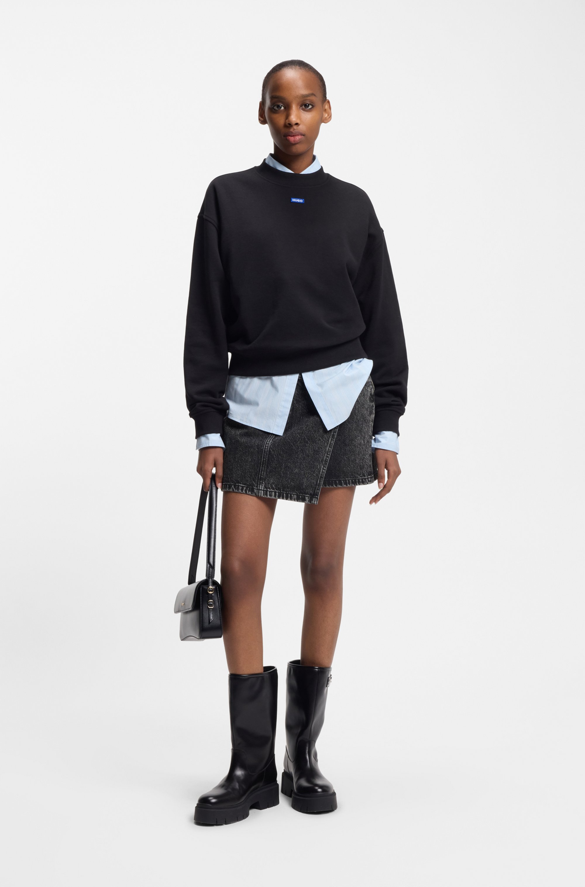 Thumbnail - HUGO Blue Jeansrock "Galaxy" mit asymmetrischem Bund, Mini-Länge