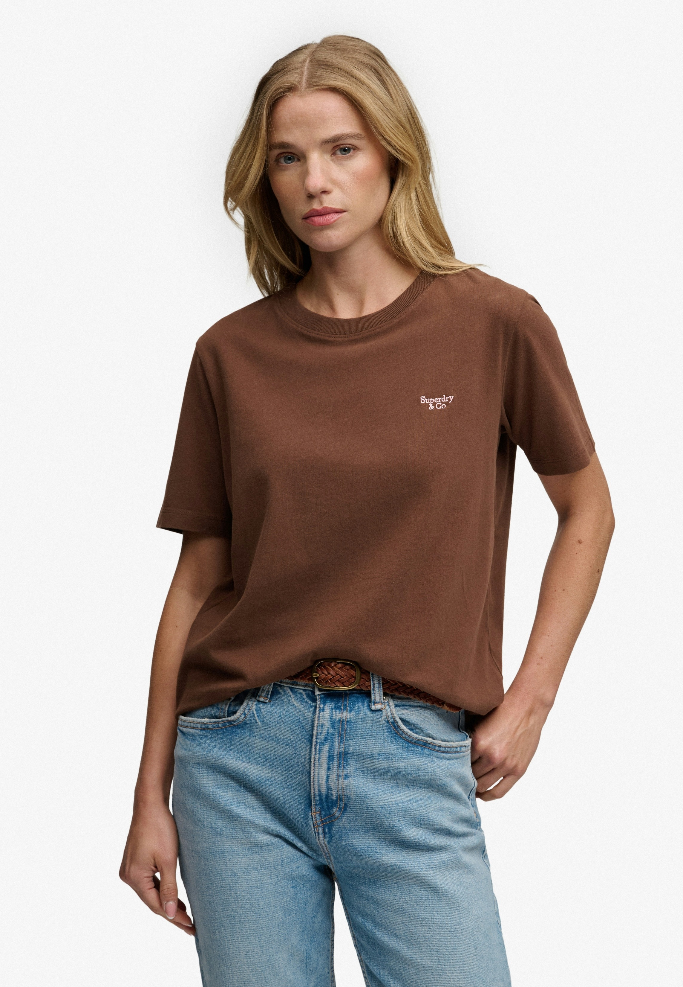Superdry T-Shirt "SIGNATURE EMB TEE" Baumwolle, relaxed fit