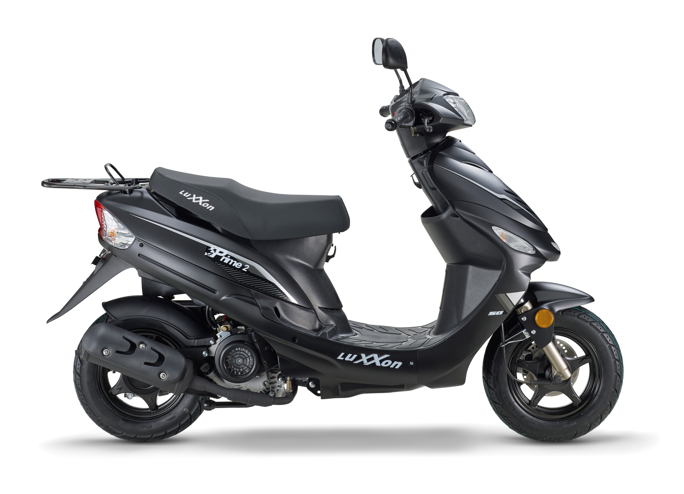 LuXXon Motorroller Prime 2, 50 ccm, 45 km/h, Euro 5, 10 Zoll, Automatik, Benzinbetrieben, 1 Zylinder, 4-Takt, schwarz
