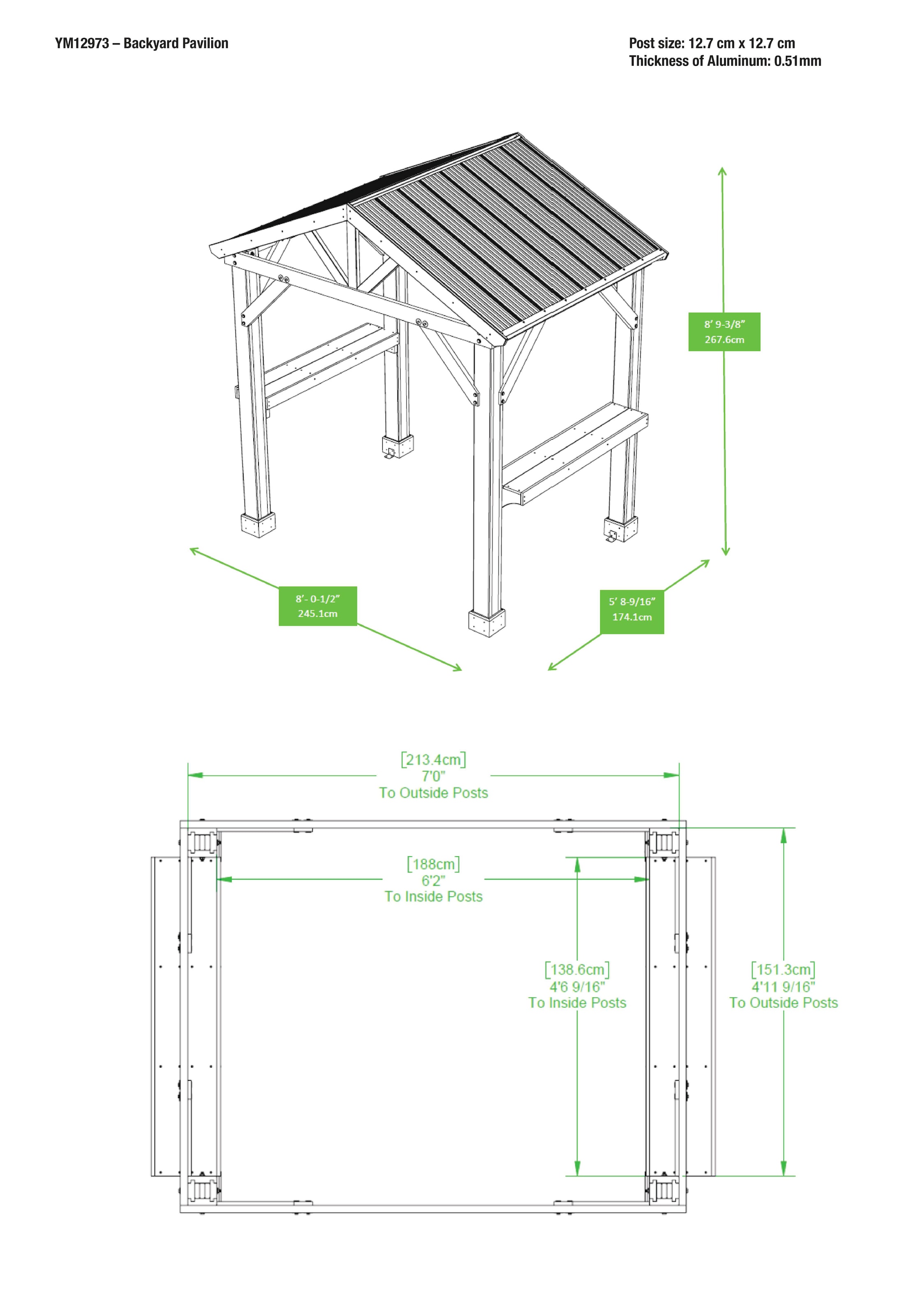 WESTMANN Grillpavillon »Laval 6x7«, BxT: 174x245 cm, mit Seitenablagen