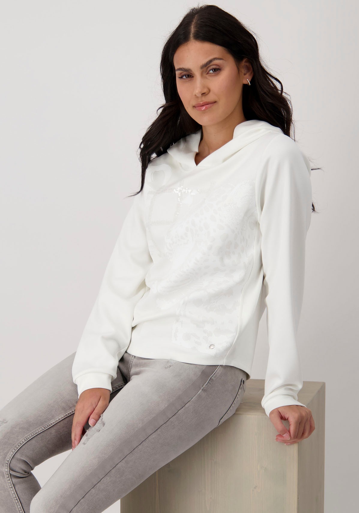 Monari Sweatshirt, mit Leopardenkopf