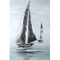 GILDE Leinwandbild »Gemälde Sailing Boat«, Boote & Schiffe, (1 St.), handgemalt, 60x90cm, Motiv Segelboote, maritim, dekorativ im Wohnzimmer & Schlafzimmer