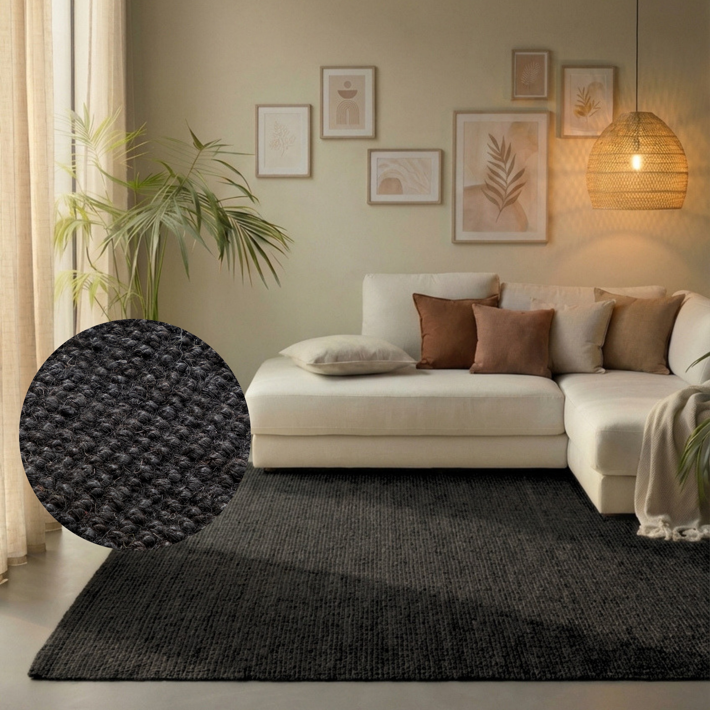 HANSE Home Teppich "Jaipur Juteteppich, als Läufer und in Rund" rechteckig 10 mm Höhe 100% Naturfaser, Wohnzimmer, Esszimmer, Schlafzimmer, GRS