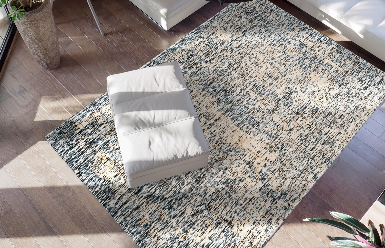 Teppich PADIRO "Puerto 125", blau (blau, beige), B:160cm H:10mm L:230cm, Viskose, Teppiche, Teppich