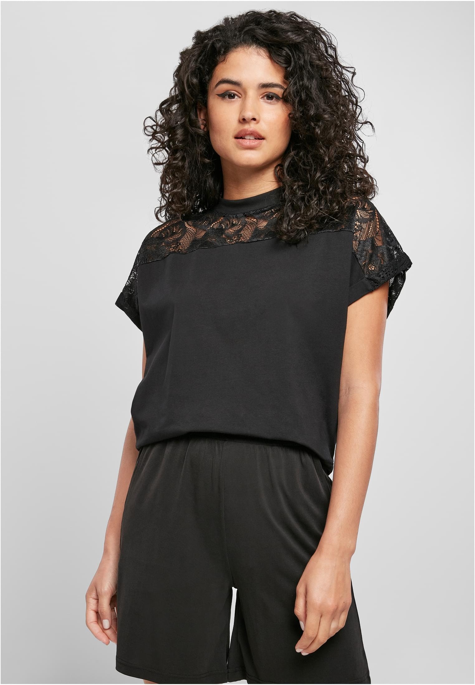 URBAN CLASSICS Kurzarmshirt »Damen Ladies online (1 tlg.) | bestellen BAUR Oversized Lace Tee«