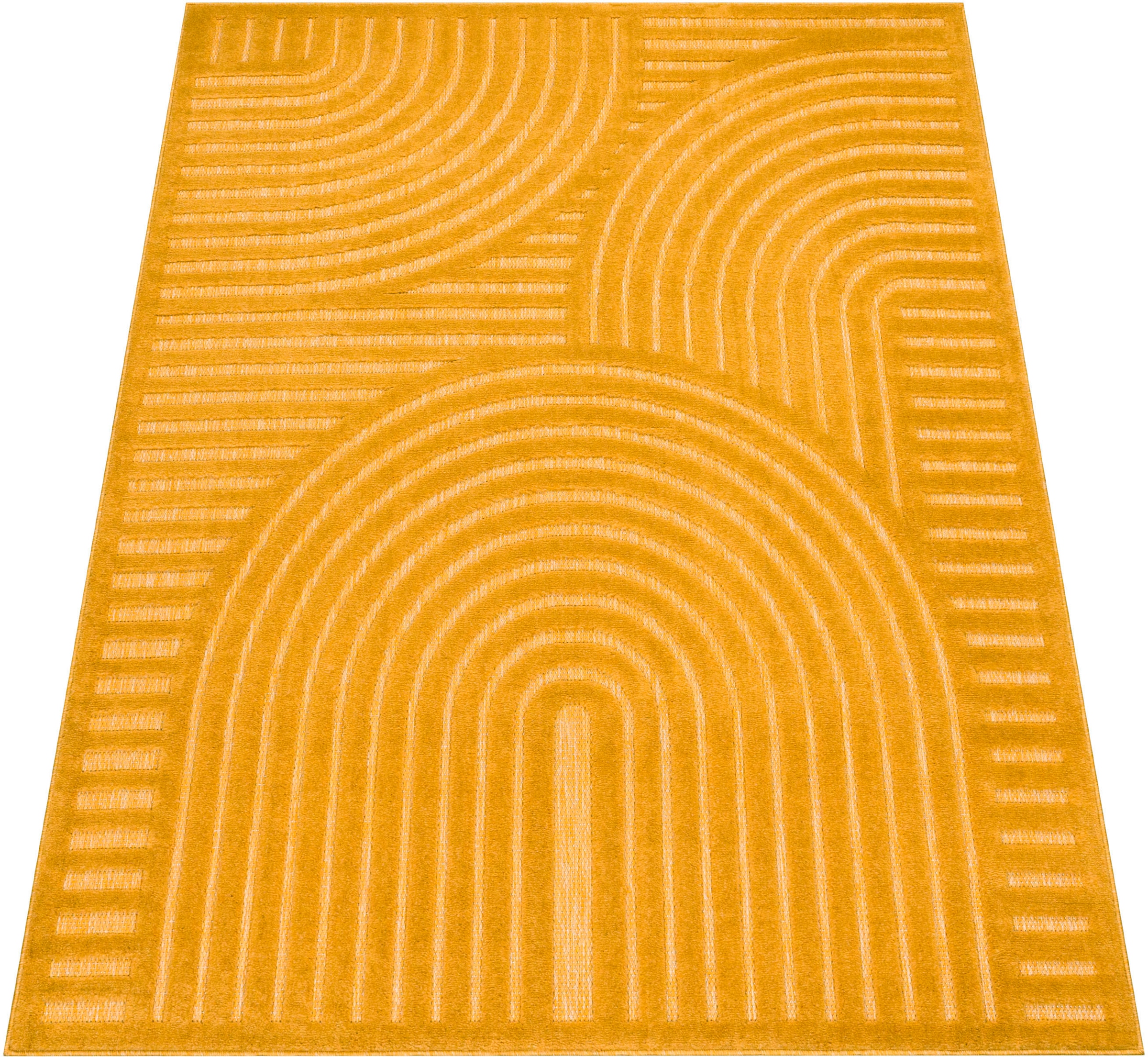 Paco Home Teppich »Livorno 674«, rechteckig, Uni Farben, moderner Hoch-Tief-Effekt,  Scandi-Look, Outdoor geeignet auf Rechnung | BAUR