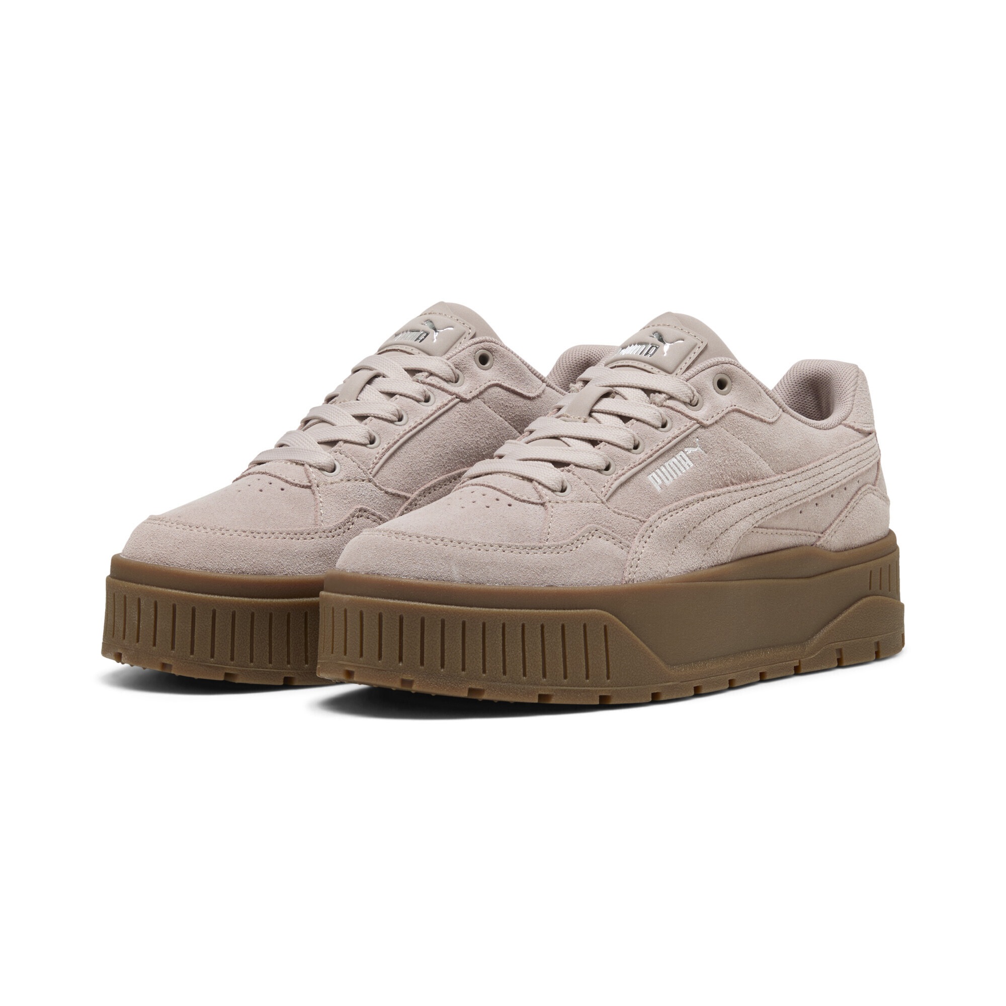 Sneaker PUMA "Karmen II Idol Suede Sneakers Damen", Herren, Gr. 42, rose latte beige, Obermaterial: Synthetik, Textil, Kuhleder; Futter: Textil; Innensohle: Textil; Laufsohle: Gummi, Schuhe Sneaker