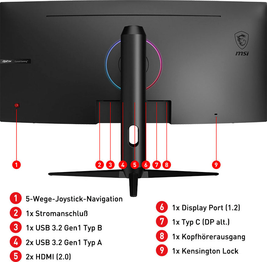 MSI Curved-Gaming-LED-Monitor »Optix MAG301CR2«, 76 cm/30 Zoll, 2560 x 1080 px, WFHD, 1 ms Reaktionszeit, 200 Hz, höhenverstellbar, 3 Jahre Herstellergarantie