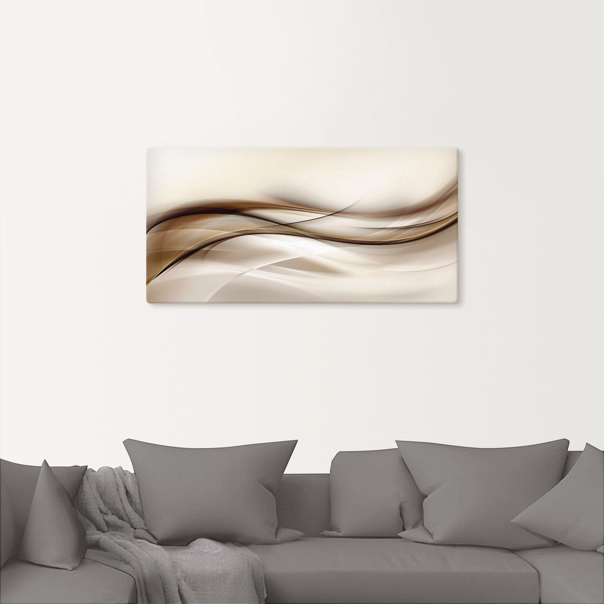 Artland Wandbild »Braune abstrakte Welle«, Muster, (1 St.), als Alubild, Outdoorbild, Leinwandbild, Poster, Wandaufkleber