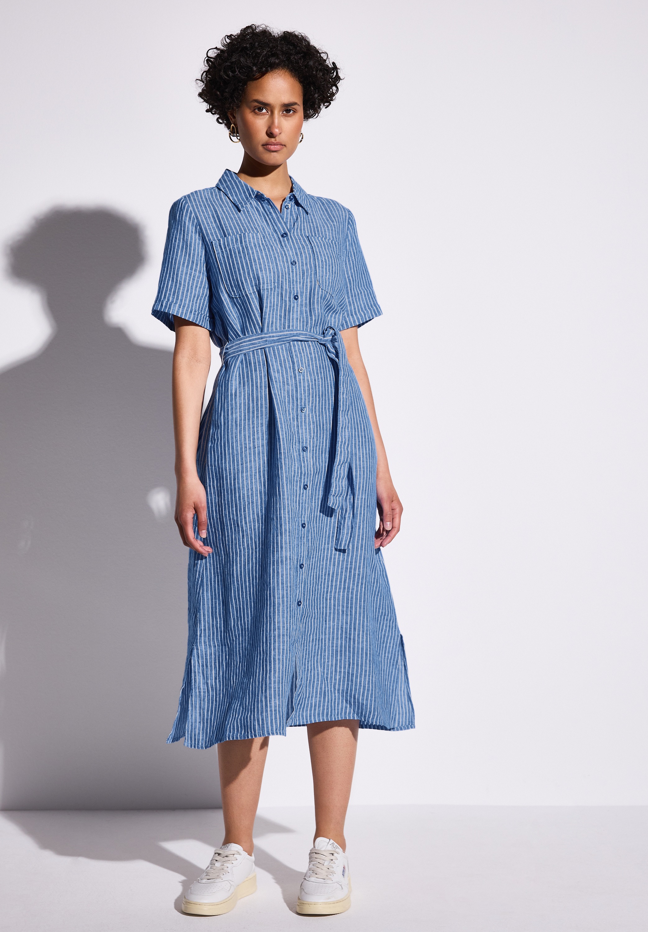 STREET ONE Blusenkleid Eingrifftaschen mit Bindegürtel zum Taillieren günstig online kaufen