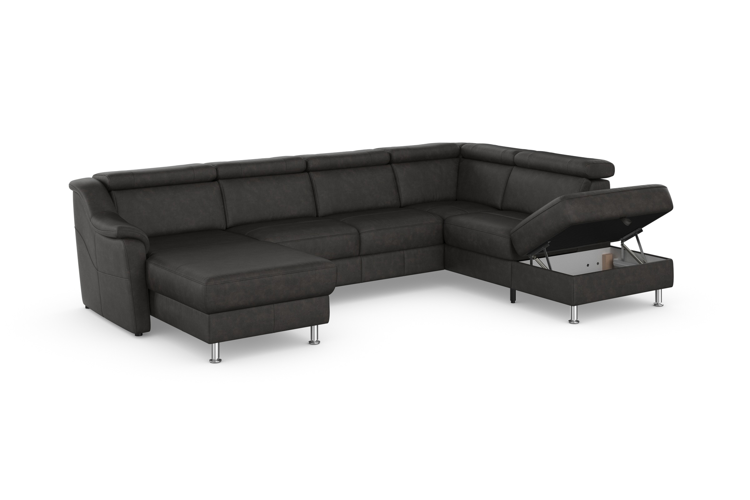 sit&more Wohnlandschaft »Freetown U-Form«, Kopfteilverstellung und Federkern, wahlweise mit Bettfunktion