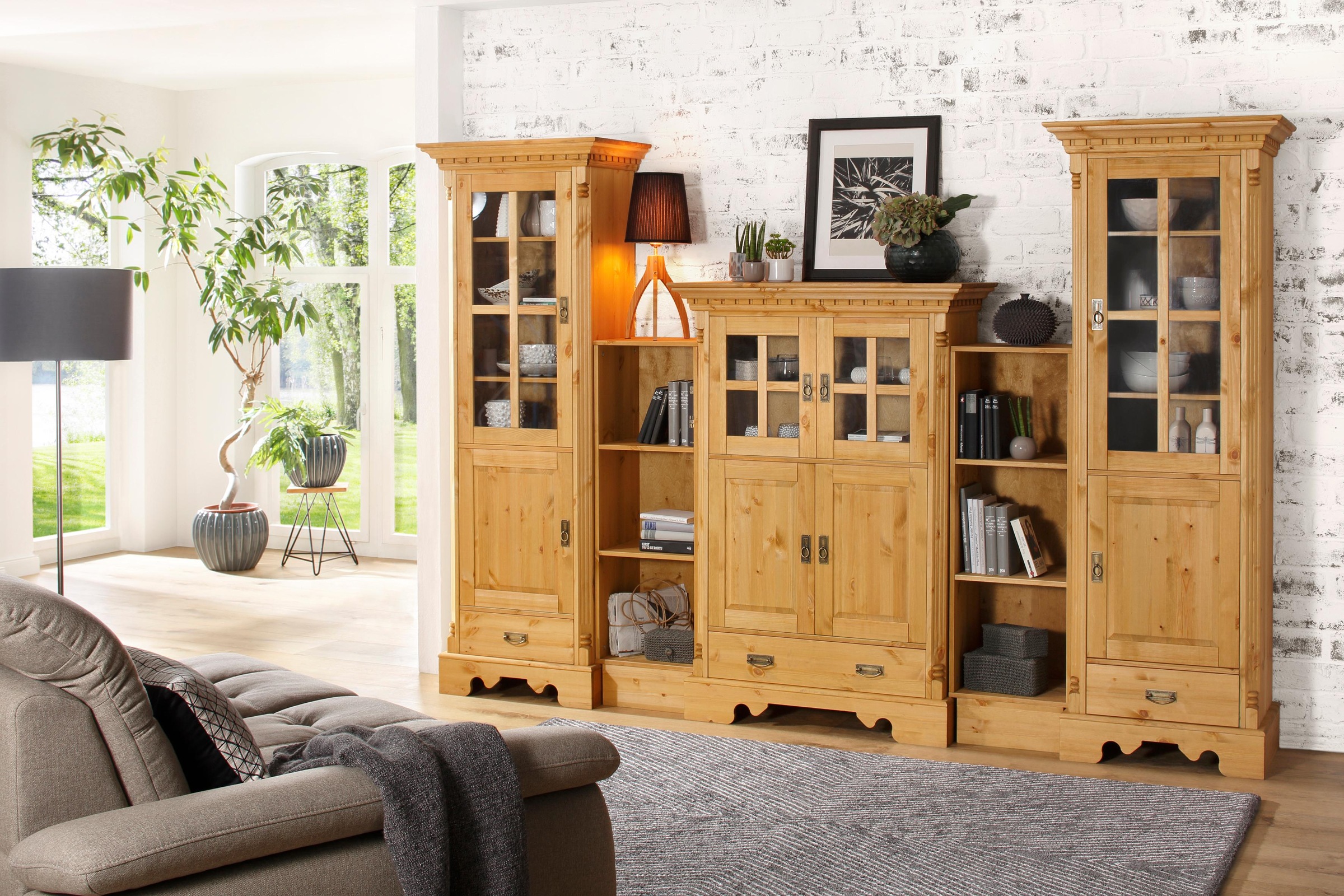 Home affaire Wohnwand "Milan", (5 St.), aus massiver Kiefer, FSC zertifizie günstig online kaufen