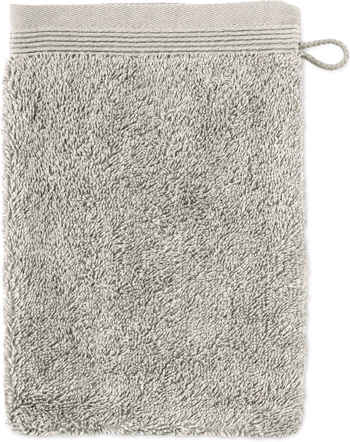 Möve Waschhandschuh "Superwuschel 100% Premium Cotton Baumwolle" mit Biesenbordüre und praktischem Kordelaufhänger, einfarbig, weich
