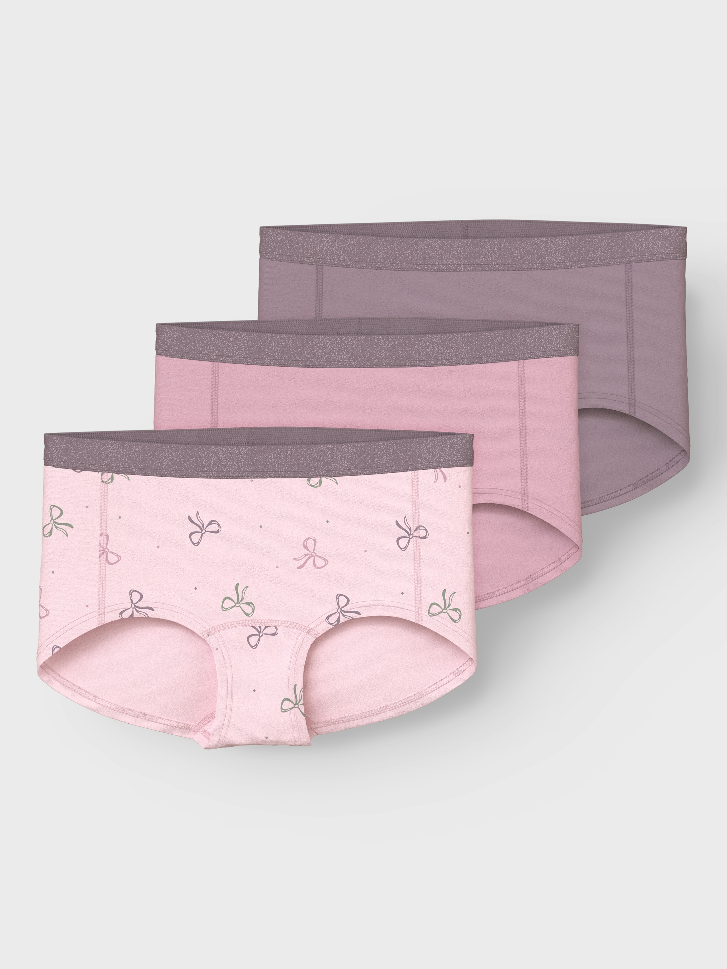 Name It Panty »NKFHIPSTER 3P BARELY PINK BOW NOOS«, (Packung, 3 St.)