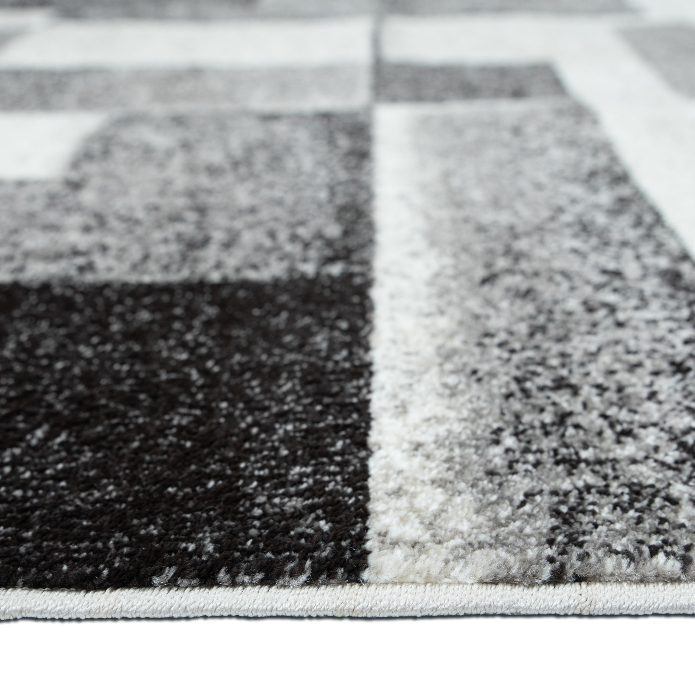 OTTO home Teppich »Corine« rechteckig 9 mm Höhe mit besonders weichem Flor, Kurzflor, modernes Karo-Design,