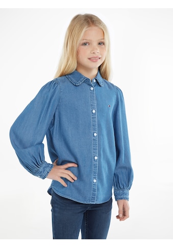 TOMMY HILFIGER Jeansbluse »TENCEL RUFFLE COLLAR SHIRT...